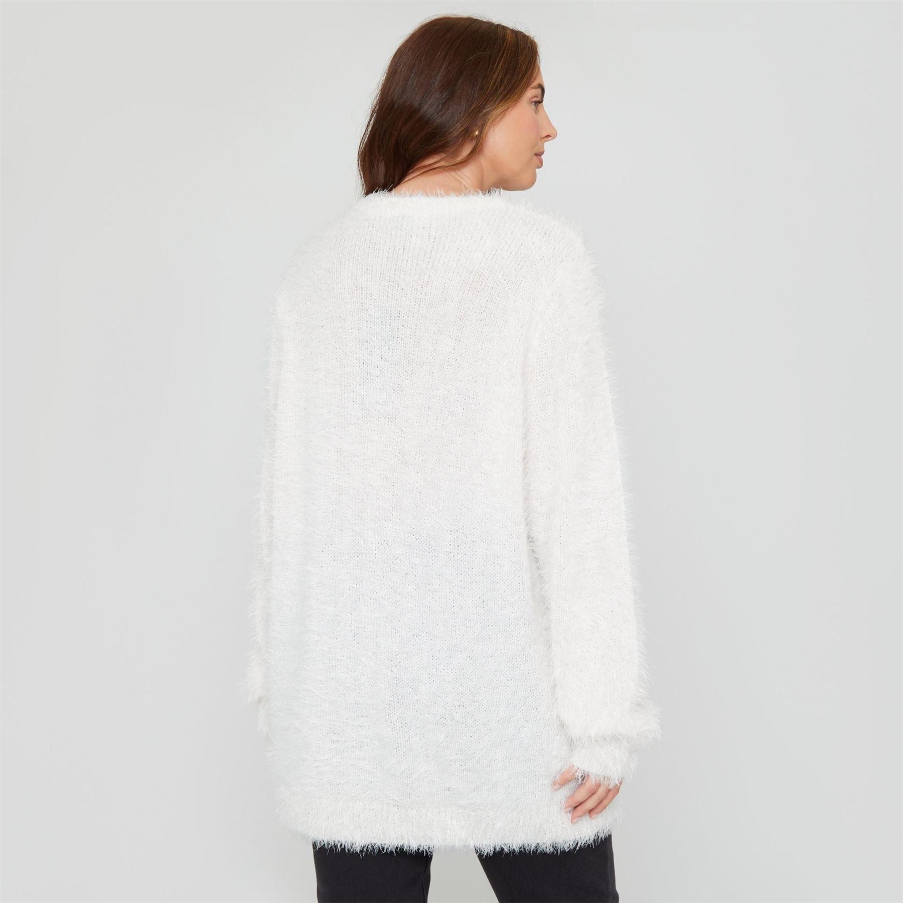 Be You Fluffy Relaxed Fit Crew Neck Sweater