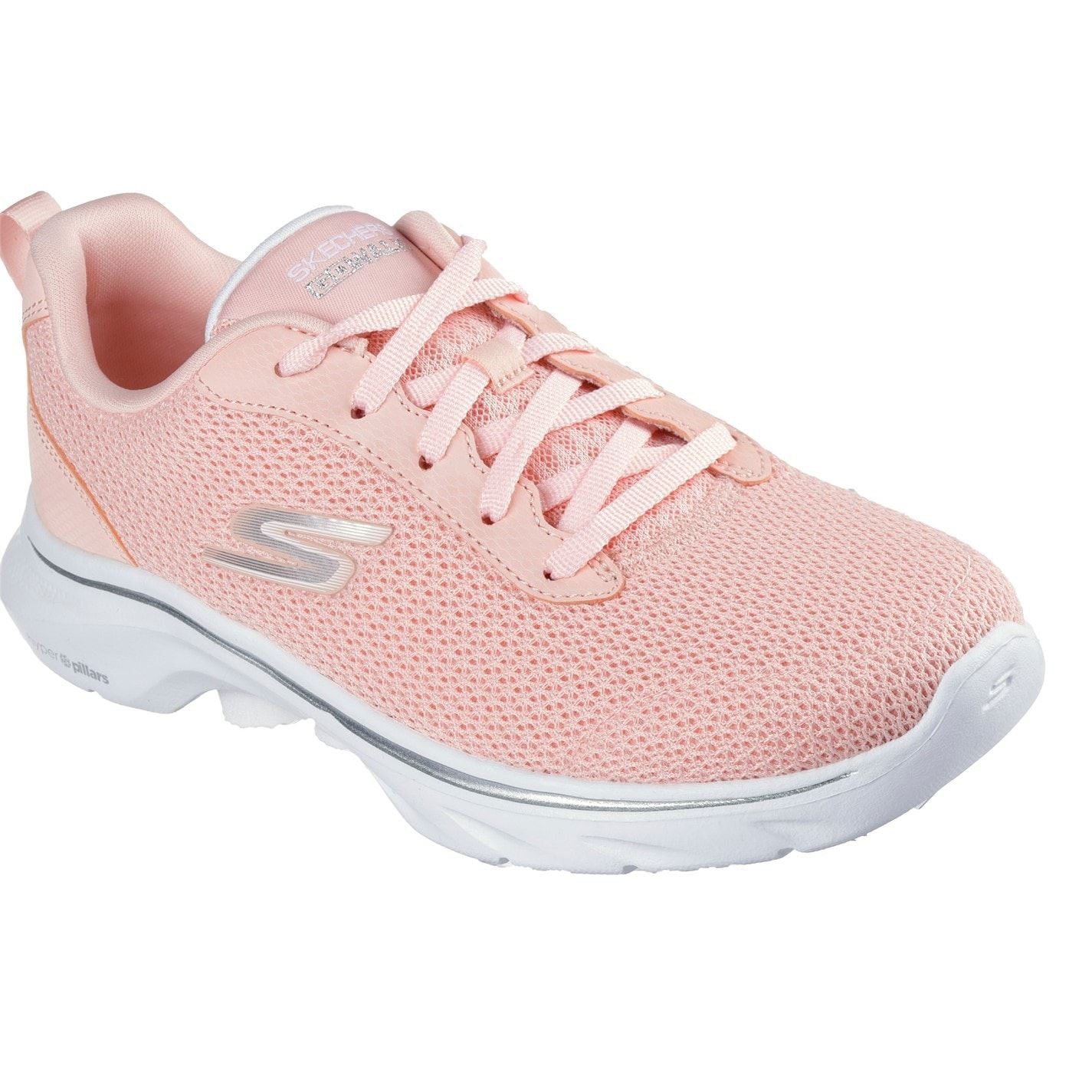 Skechers Womens Athletic Mesh Lace Up Slip On Runners