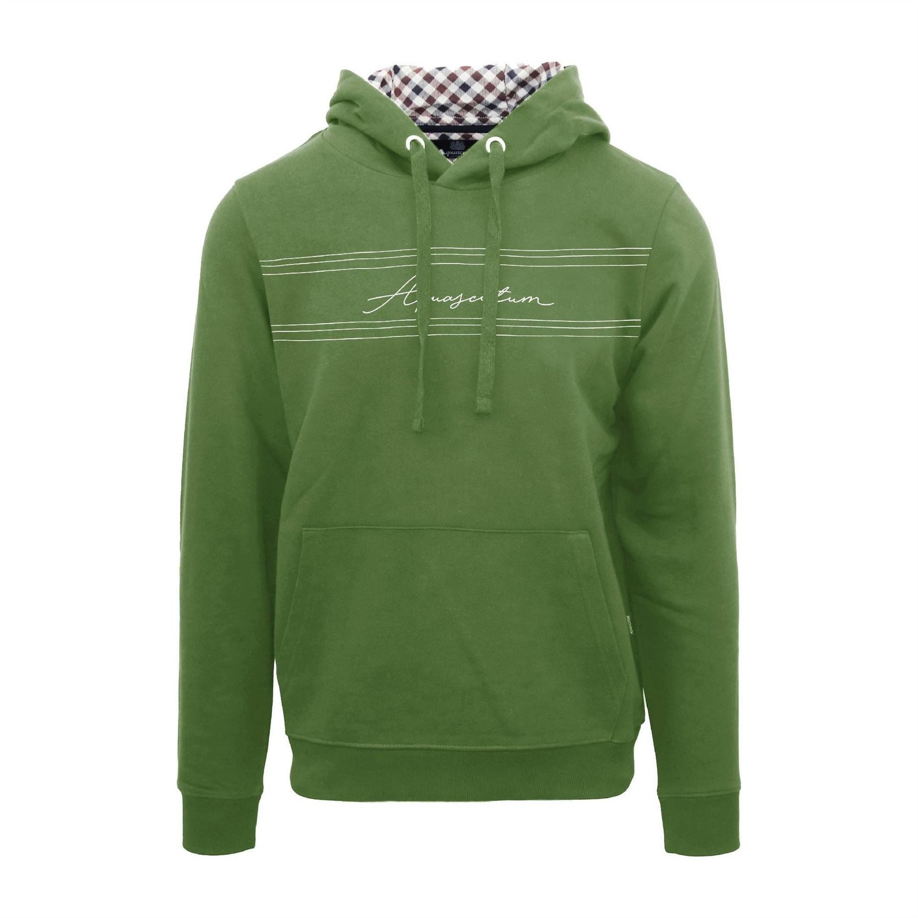 Aquascutum Embroidered Signature Print Hooded Neck Long Sleeve Sweatshirt