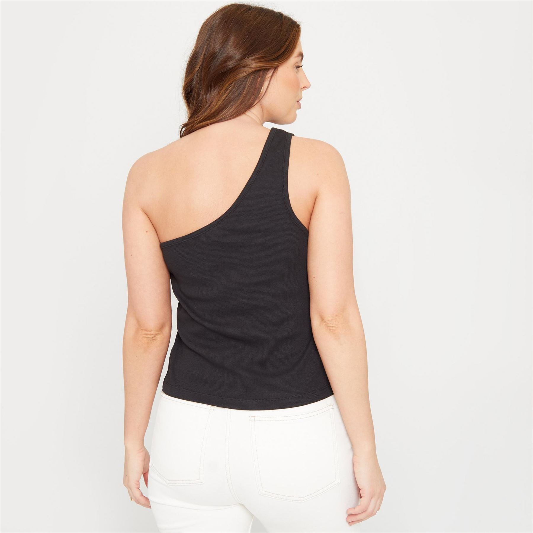 Be You One Shoulder Rib Tank Vest