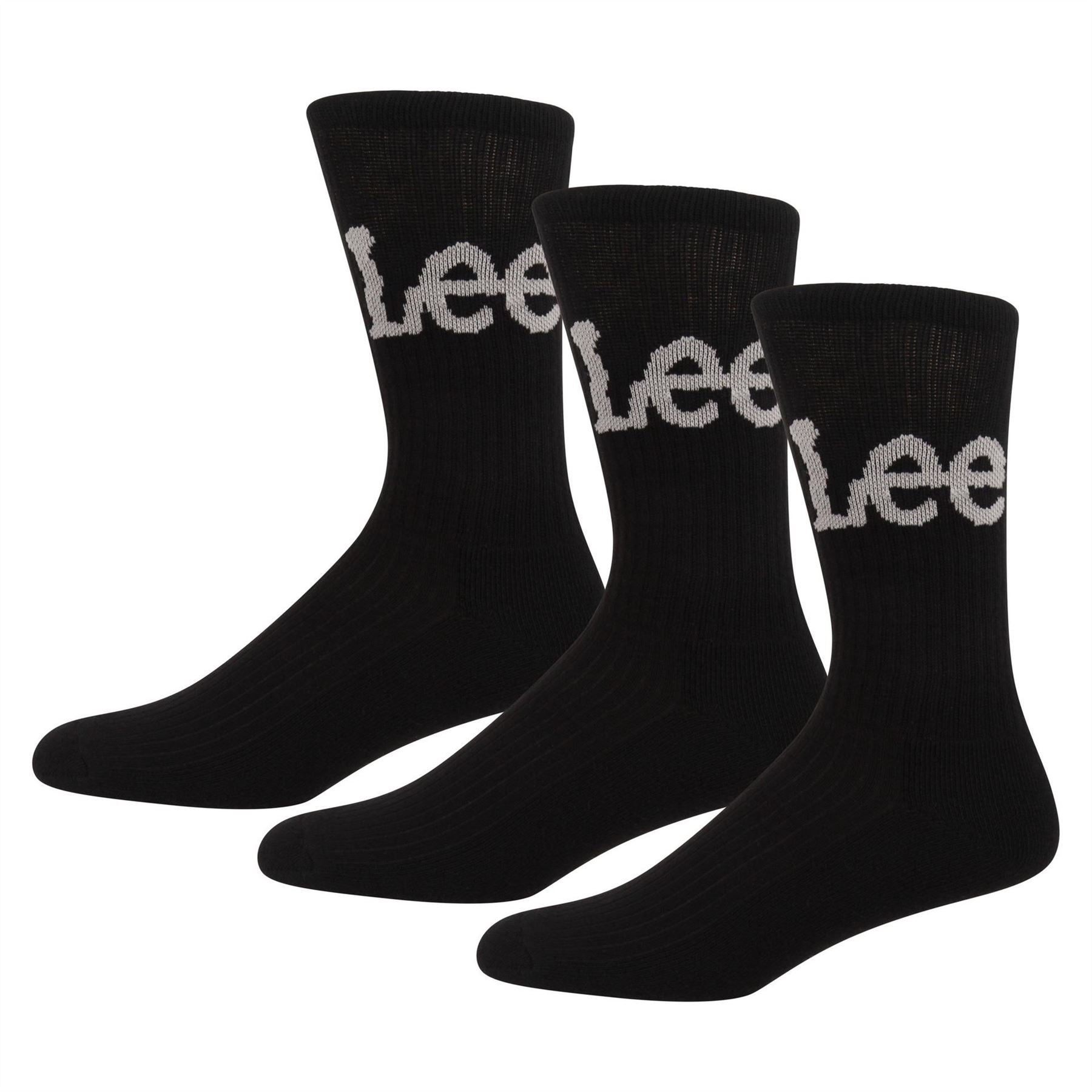 Lee 3 Pack Crorbett Lettering Crew Socks
