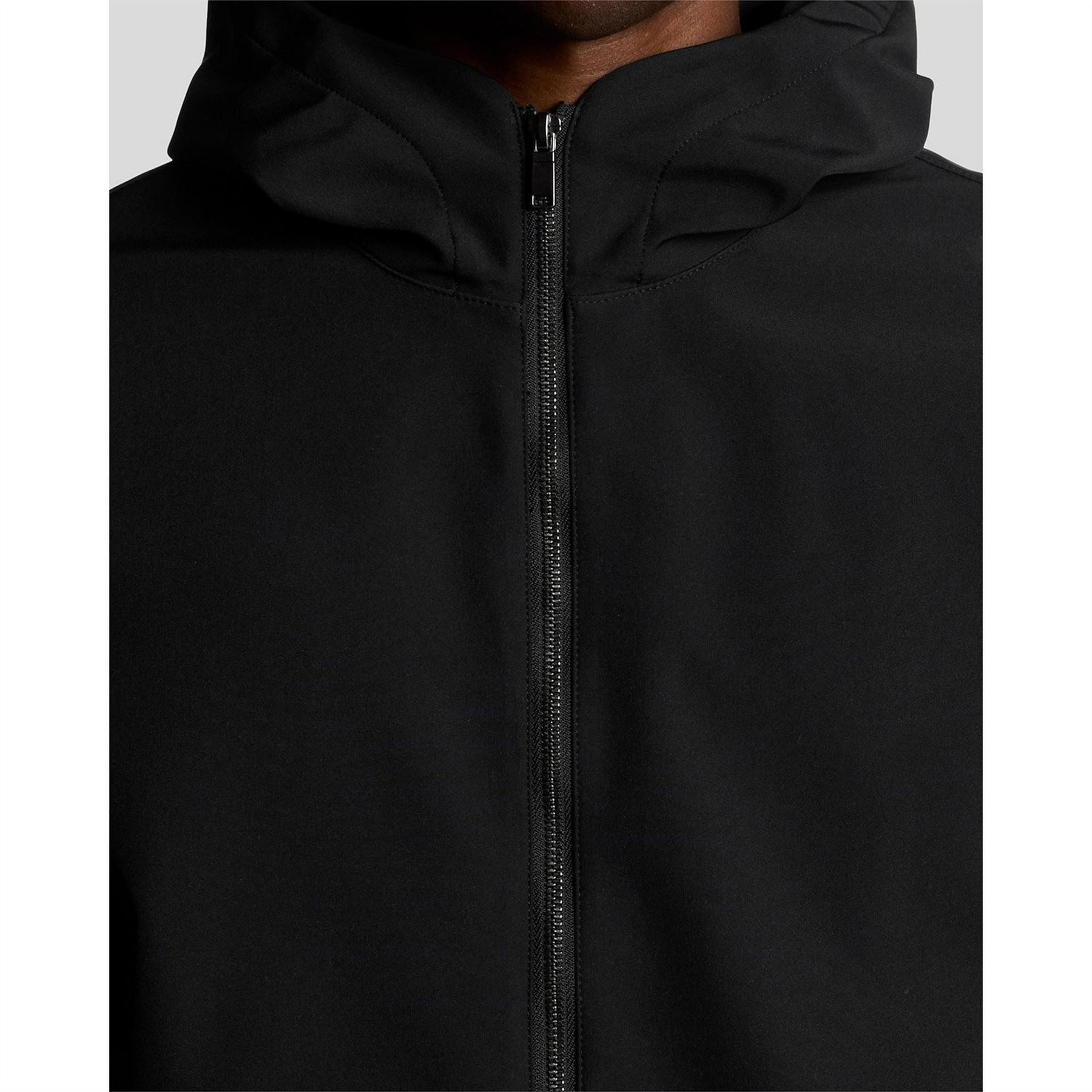 Lyle and Scott Solid Patterned Hooded Softshell Jacket with Zipped Pocket