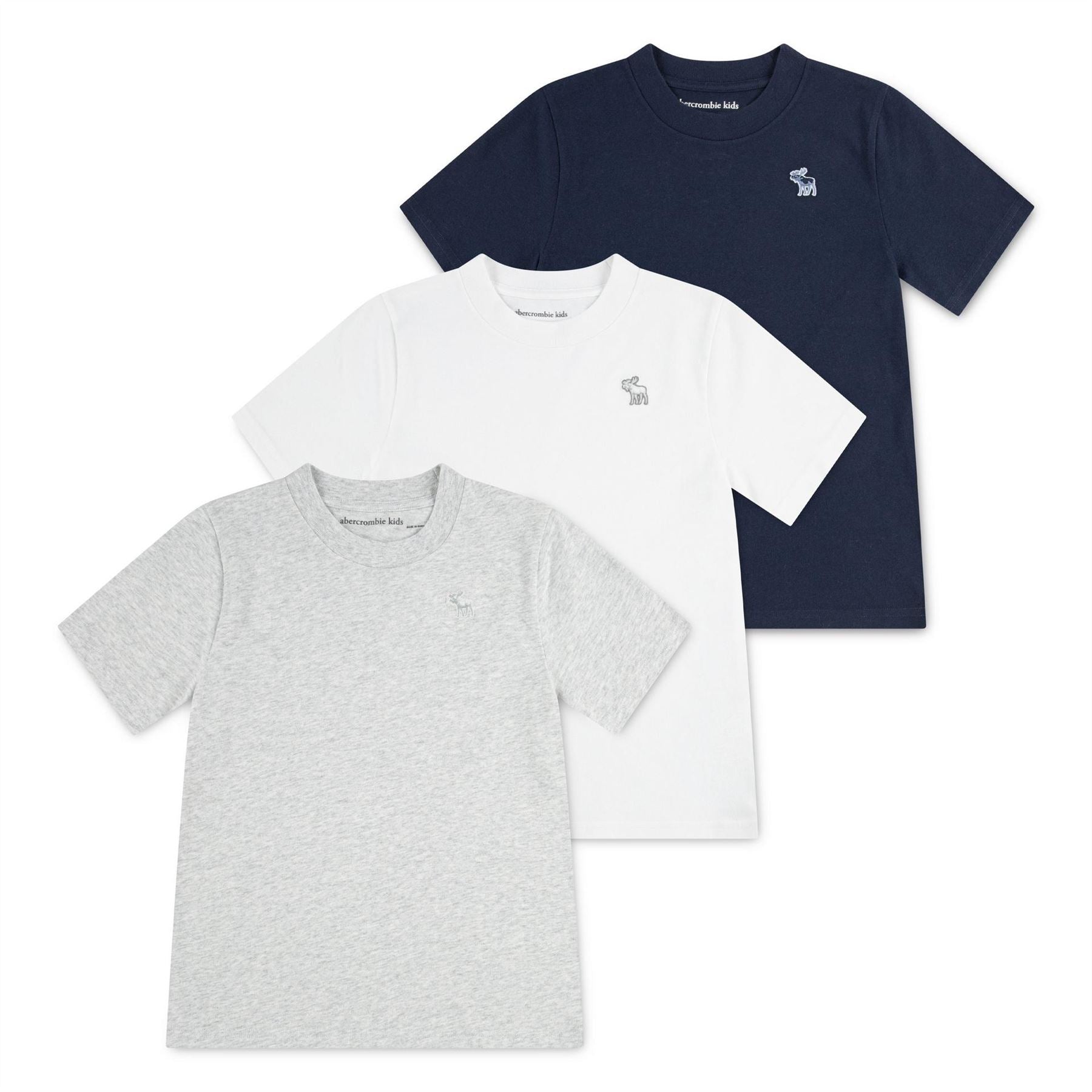 Abercrombie and Fitch 3 Pack Crew Neck Short Sleeve T-Shirt
