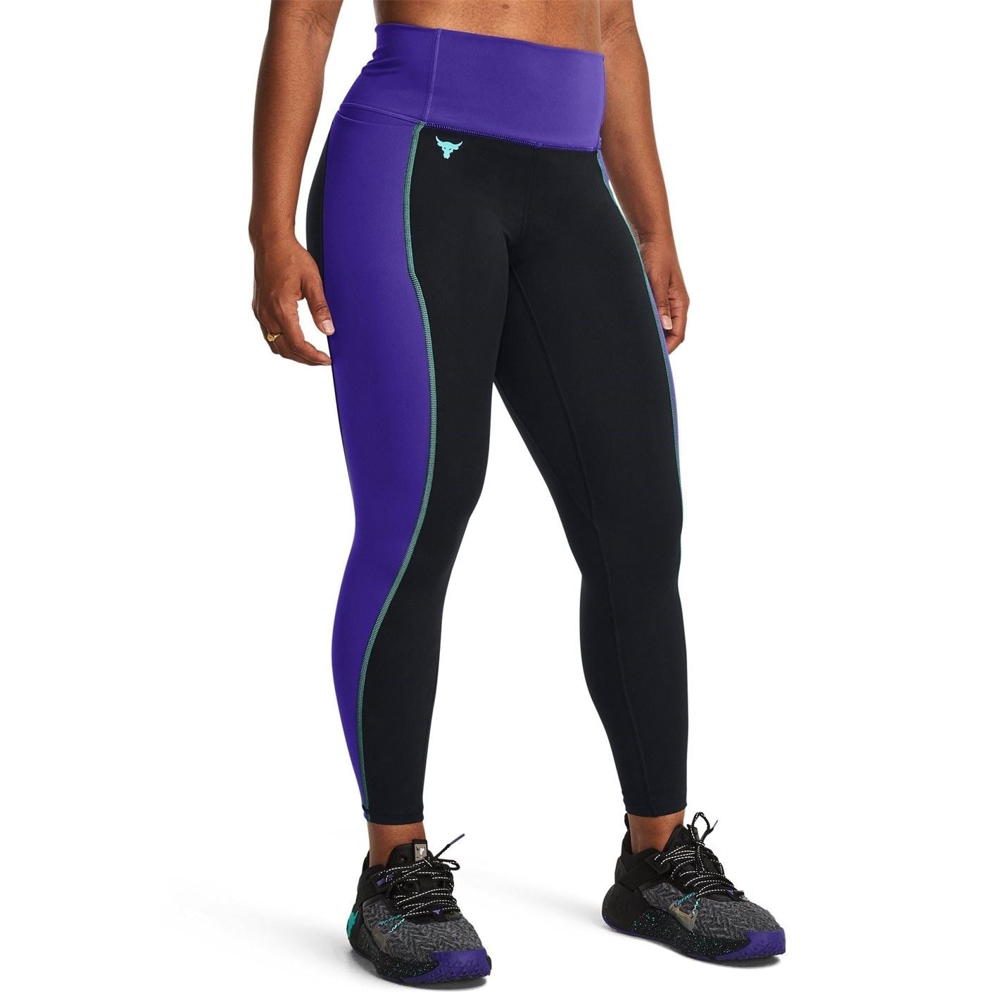 Under Armour Womens Project Rock Colourblock Ankle Gym Leggings