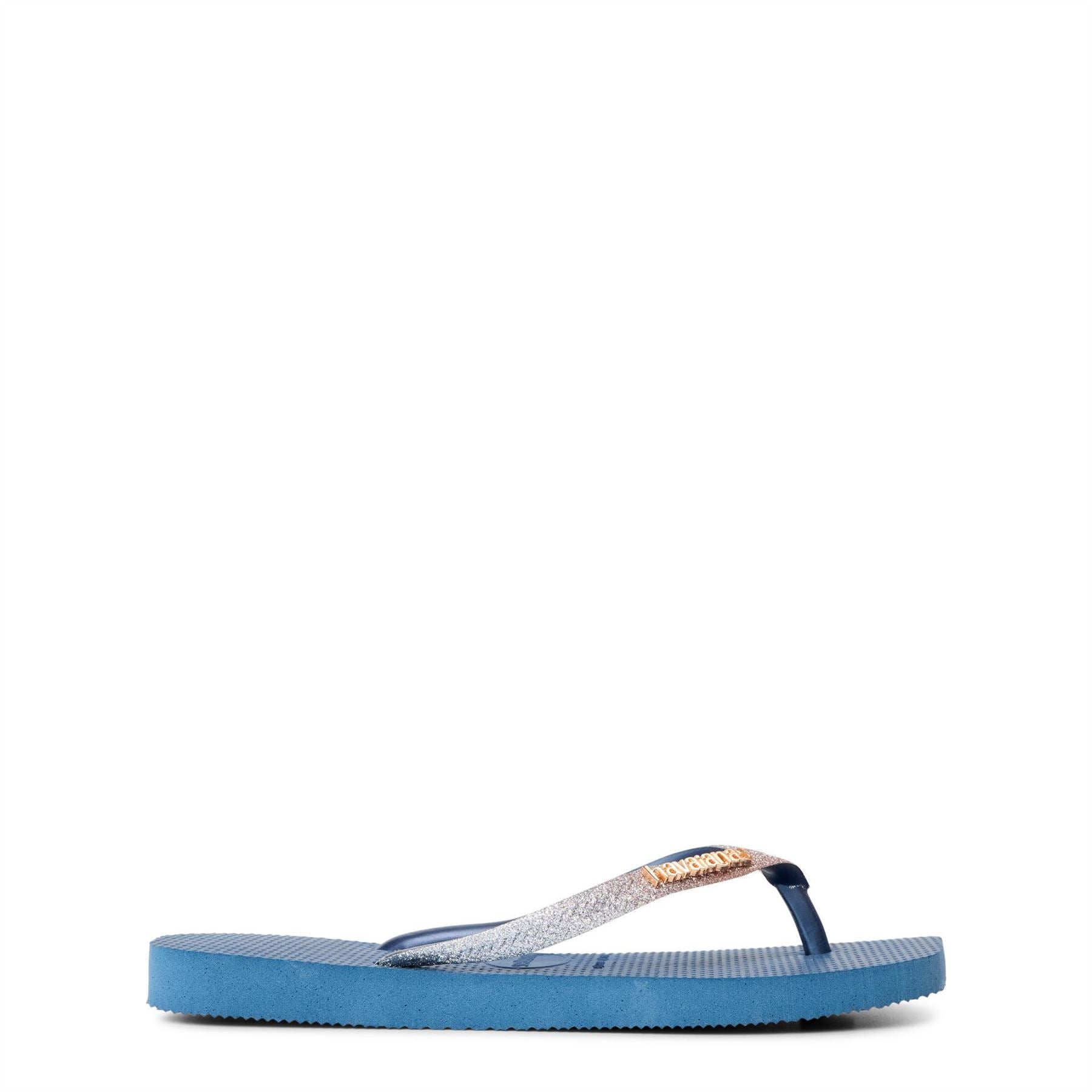 Havaianas Kids Square Glitter Indigo Blue Flip Flops