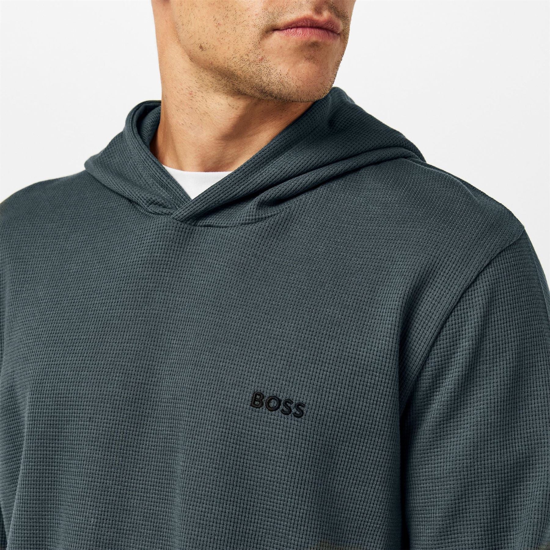 Boss BOSS Bodywear Waffle Loungewear Hoodie with Logo Detail