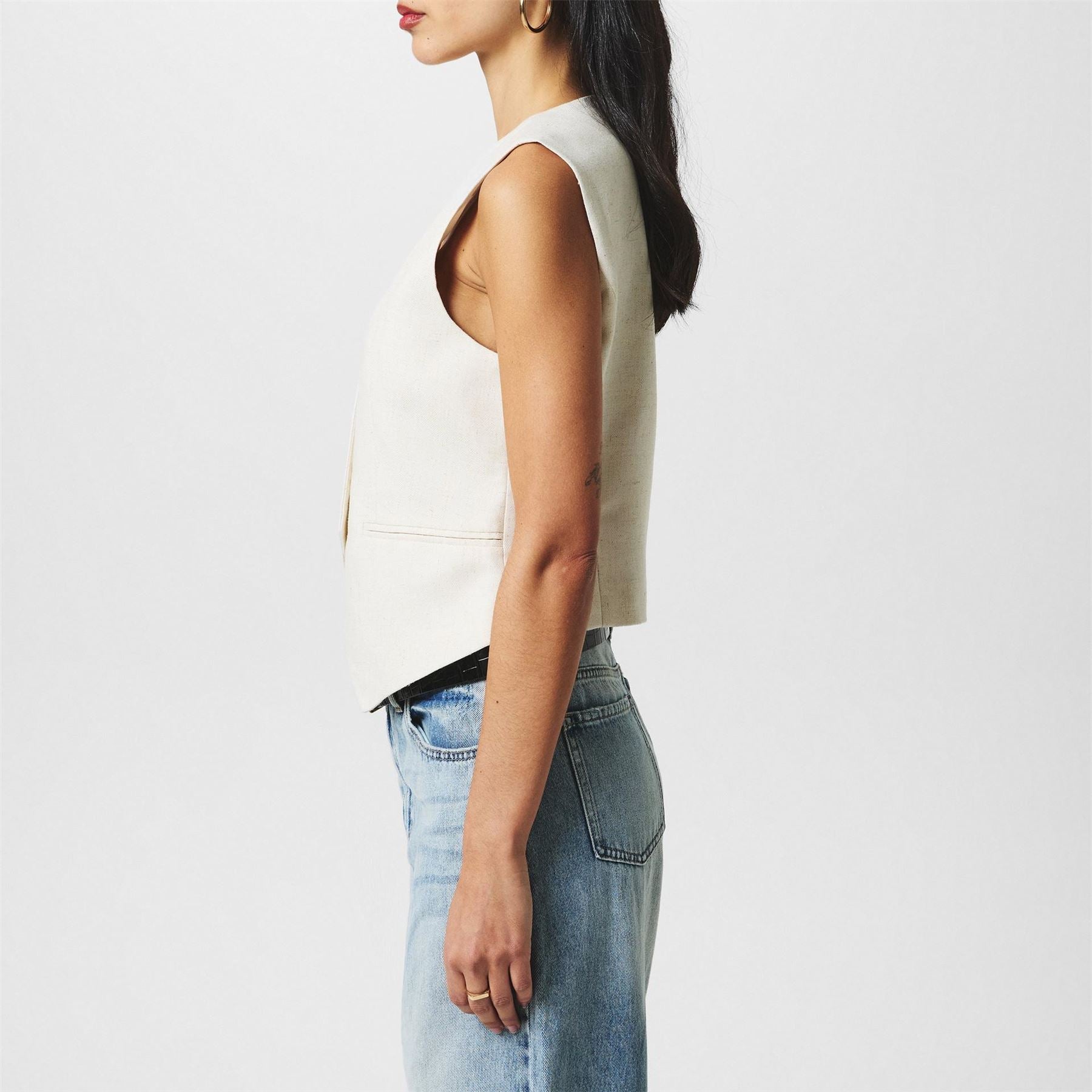 Vero Moda Linen Regular Fit Short Vest