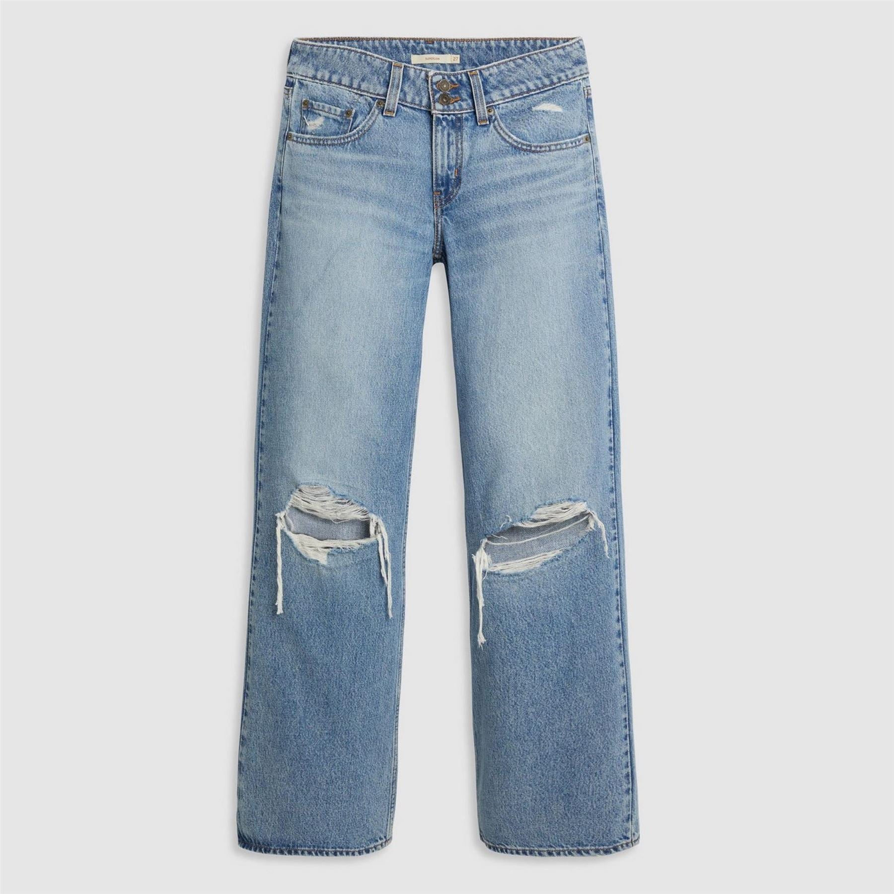 Levis Low Rise Distressed Wide Fit Jeans
