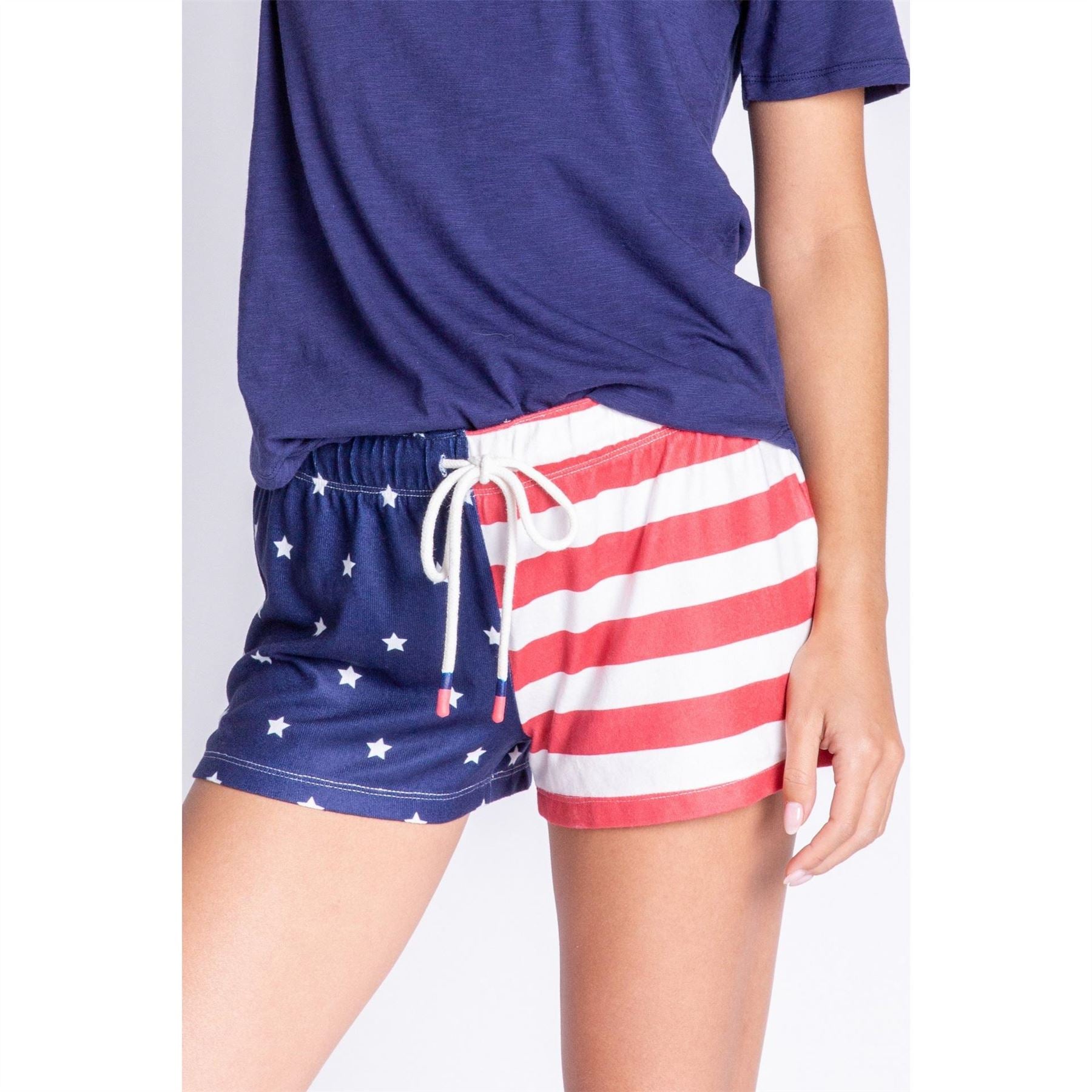 PJ Salvage Salvage Rad White  And  Blue Shorts
