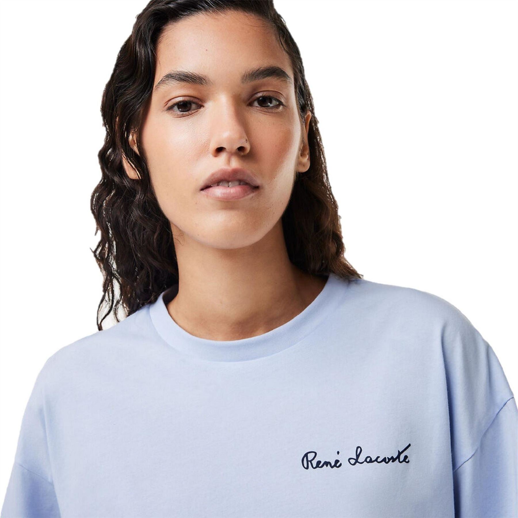 Lacoste Cropped Crew Neck Relaxed Fit T-Shirt