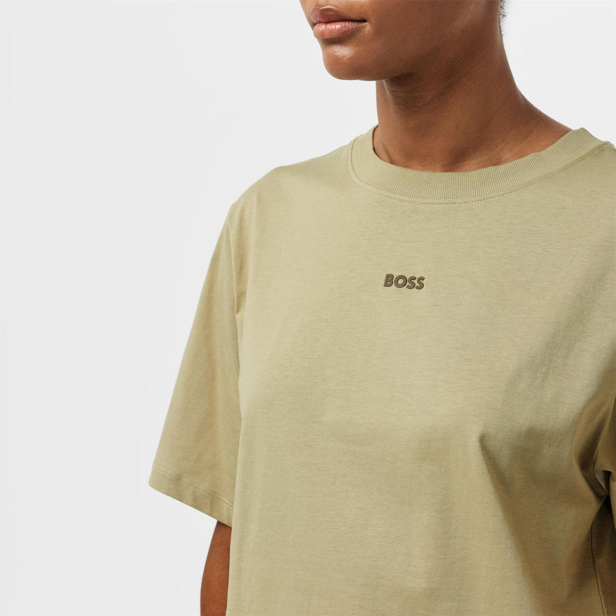 Boss Regular Fit Logo Print Crew Neck T-Shirt