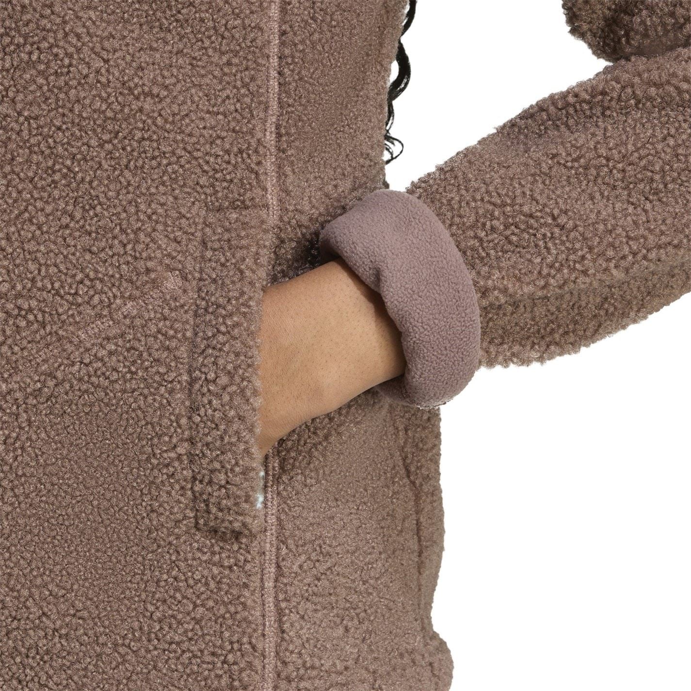 adidas Womens Terrex Xploric High Pile Fleece Pullover Sweatshirt