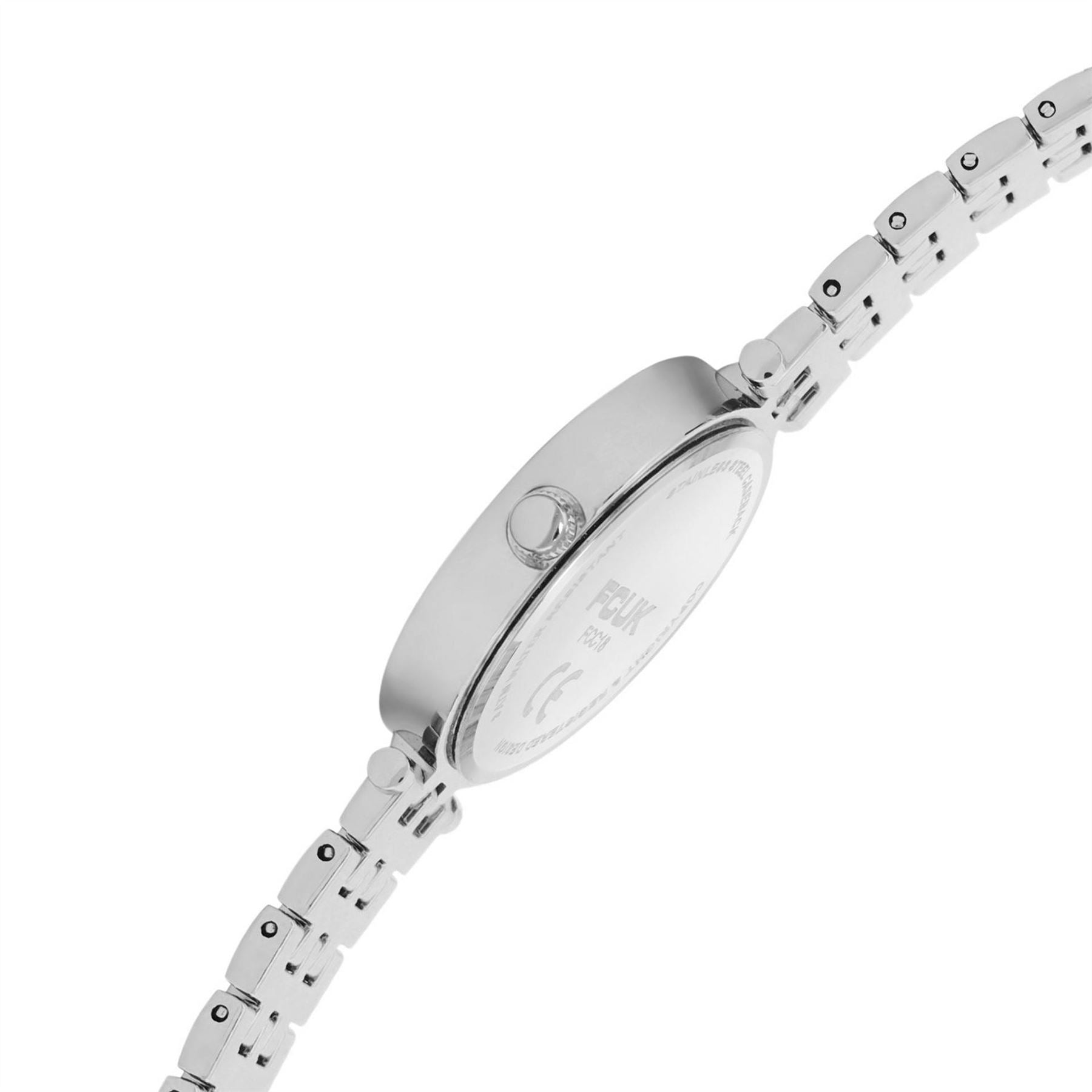 FCUK Silver Case Round Shape Silver Strap Quartz Watch