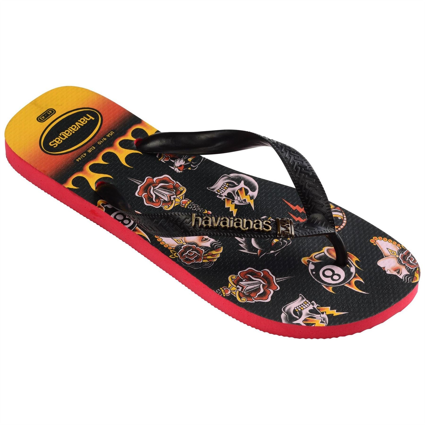 Havaianas Womens Hav. Top Tribo Ruby Red Black 39 40 Flip Flops