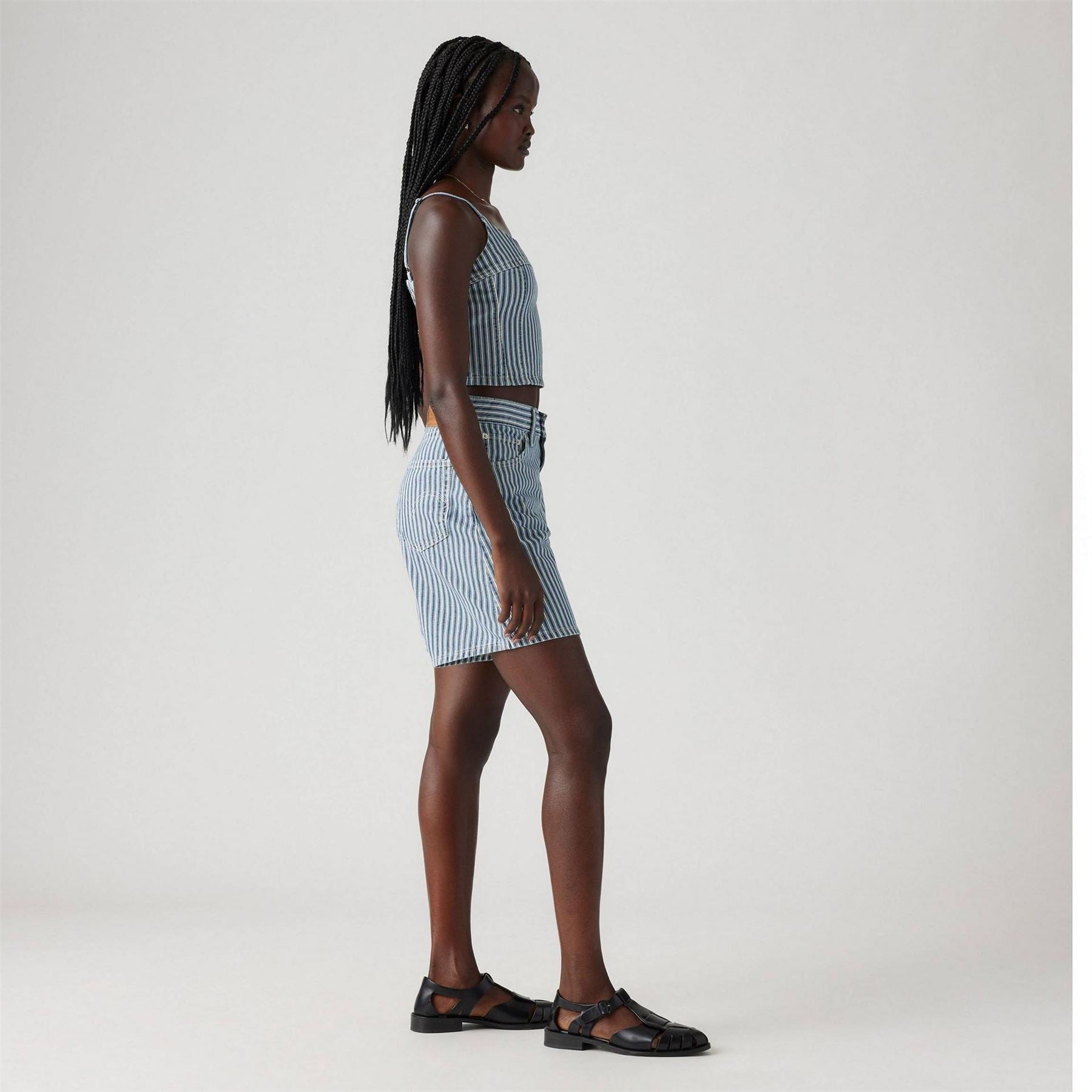 Levis High Baggy Fit Denim Bermuda Shorts