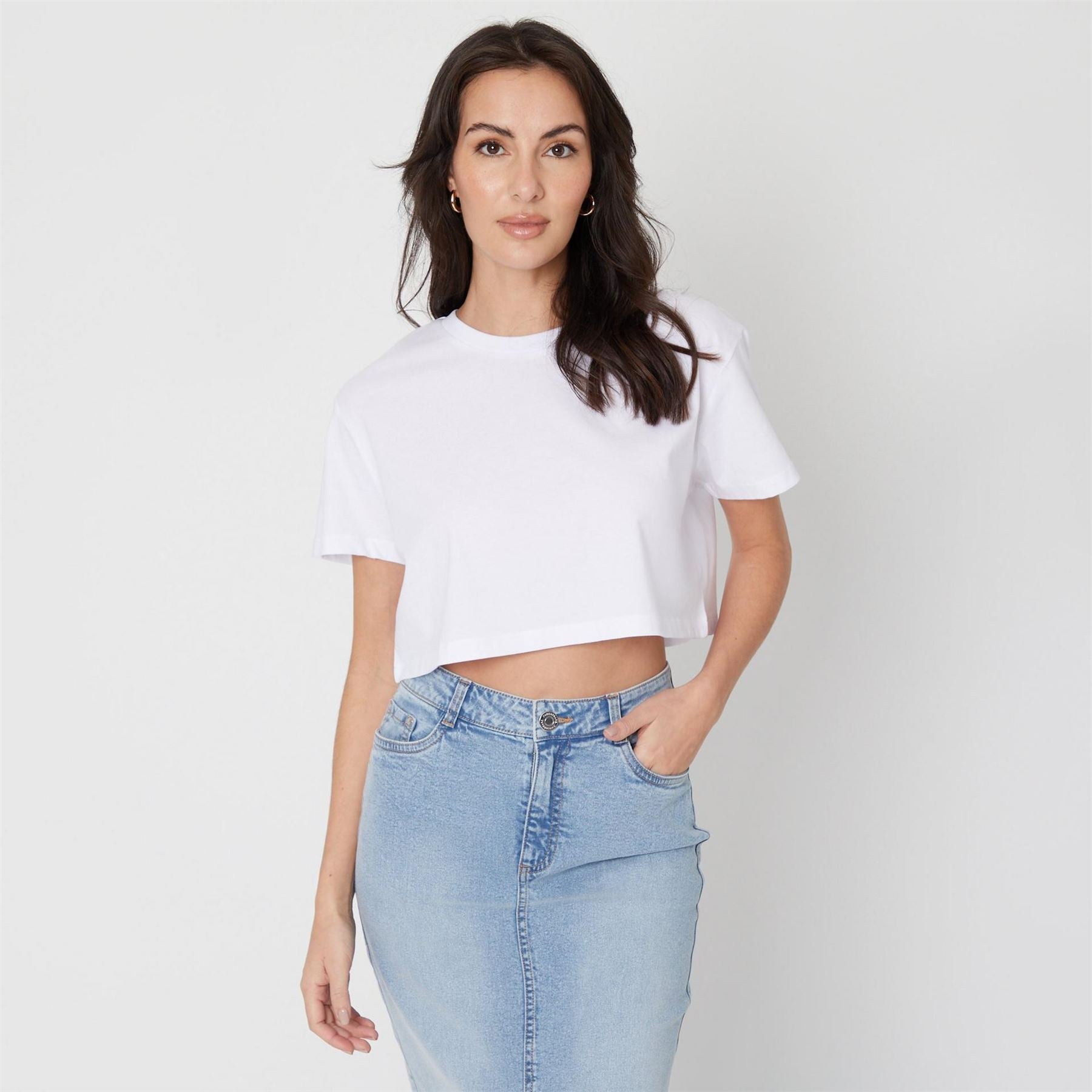 Be You Cropped Crew Neck Regular Fit T-Shirt