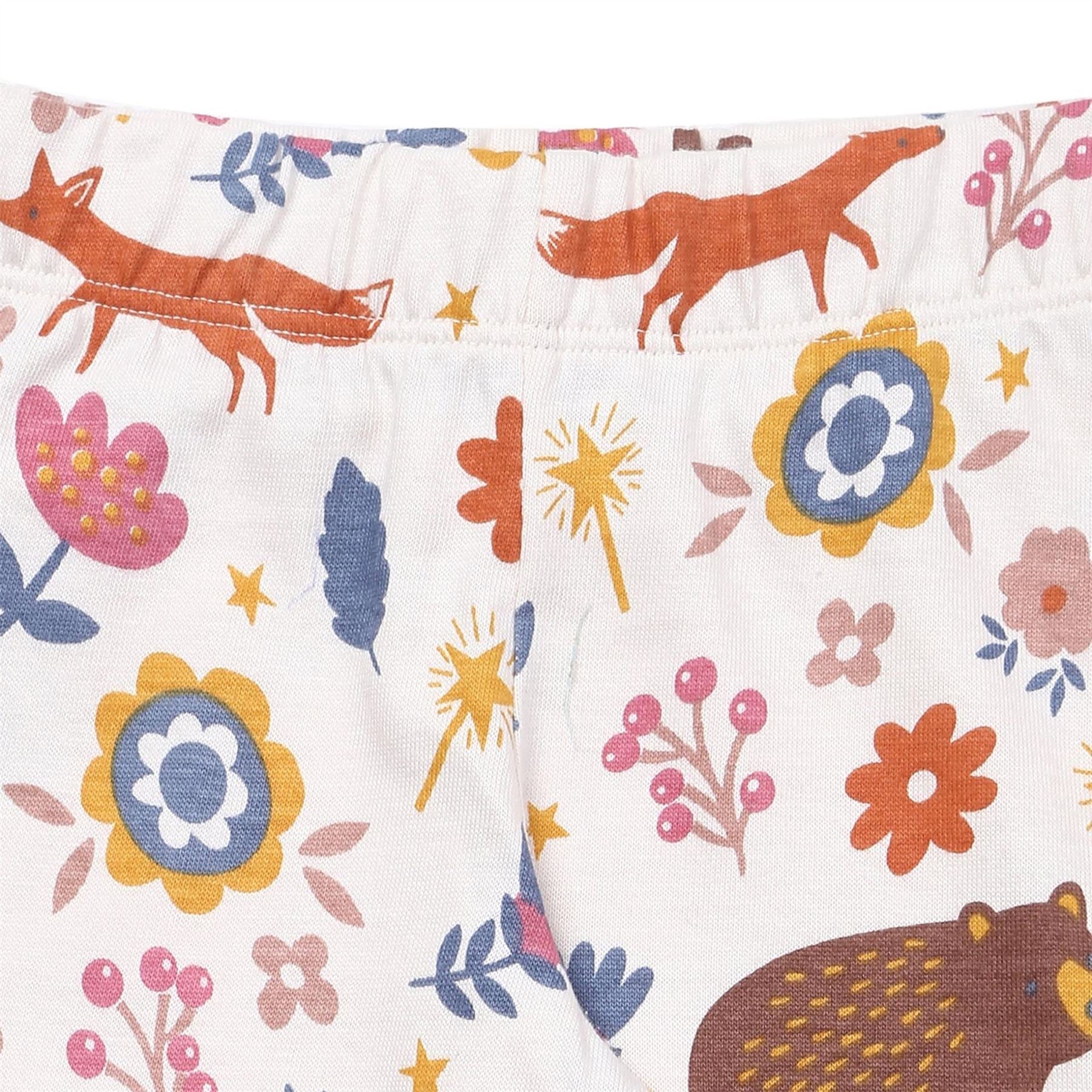 Lilly and Sid  And  Sid Multicoloured Animal Forest And Stripe Print Leggings   2 Pack