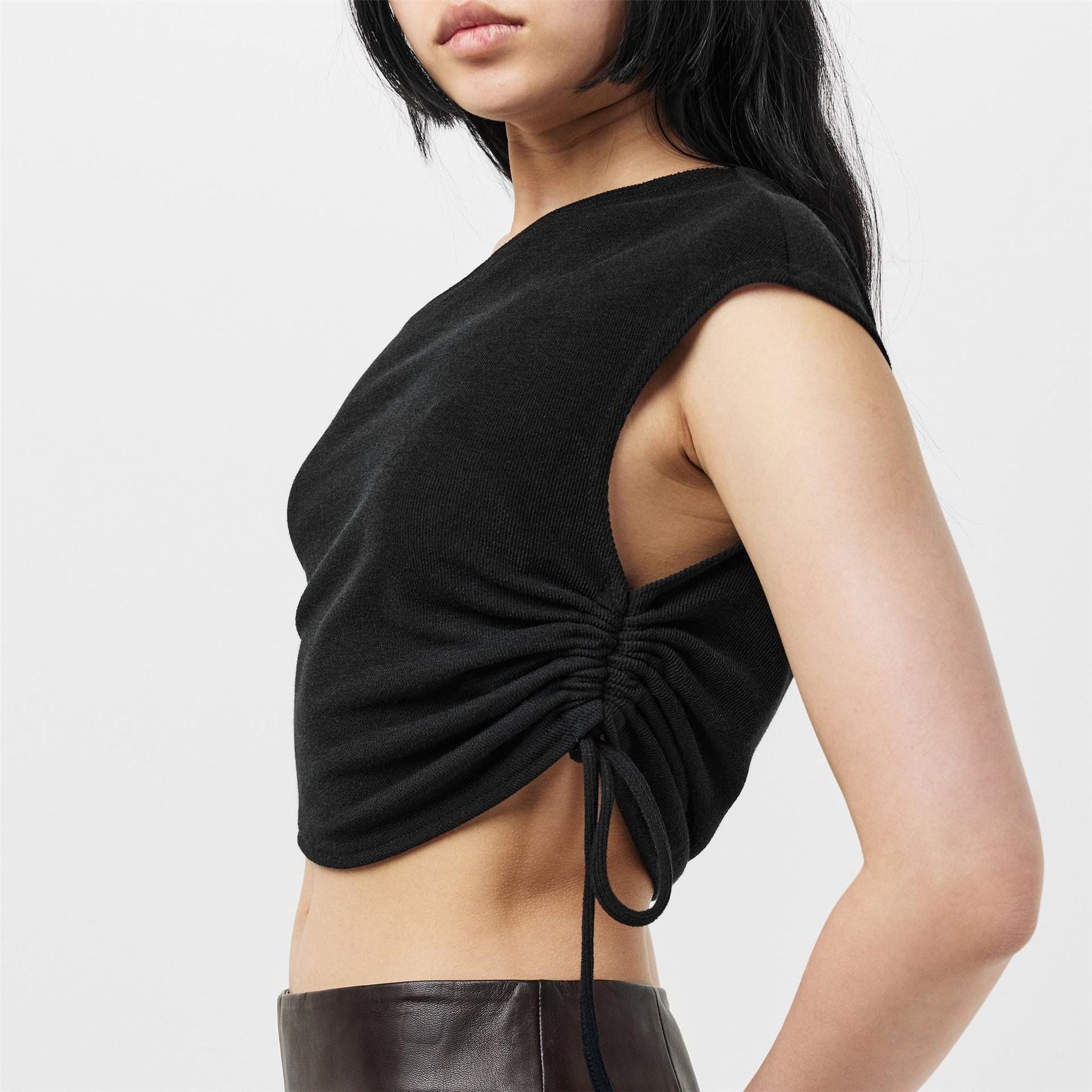 Missy Empire Off The Shoulder Ruched Crop Top