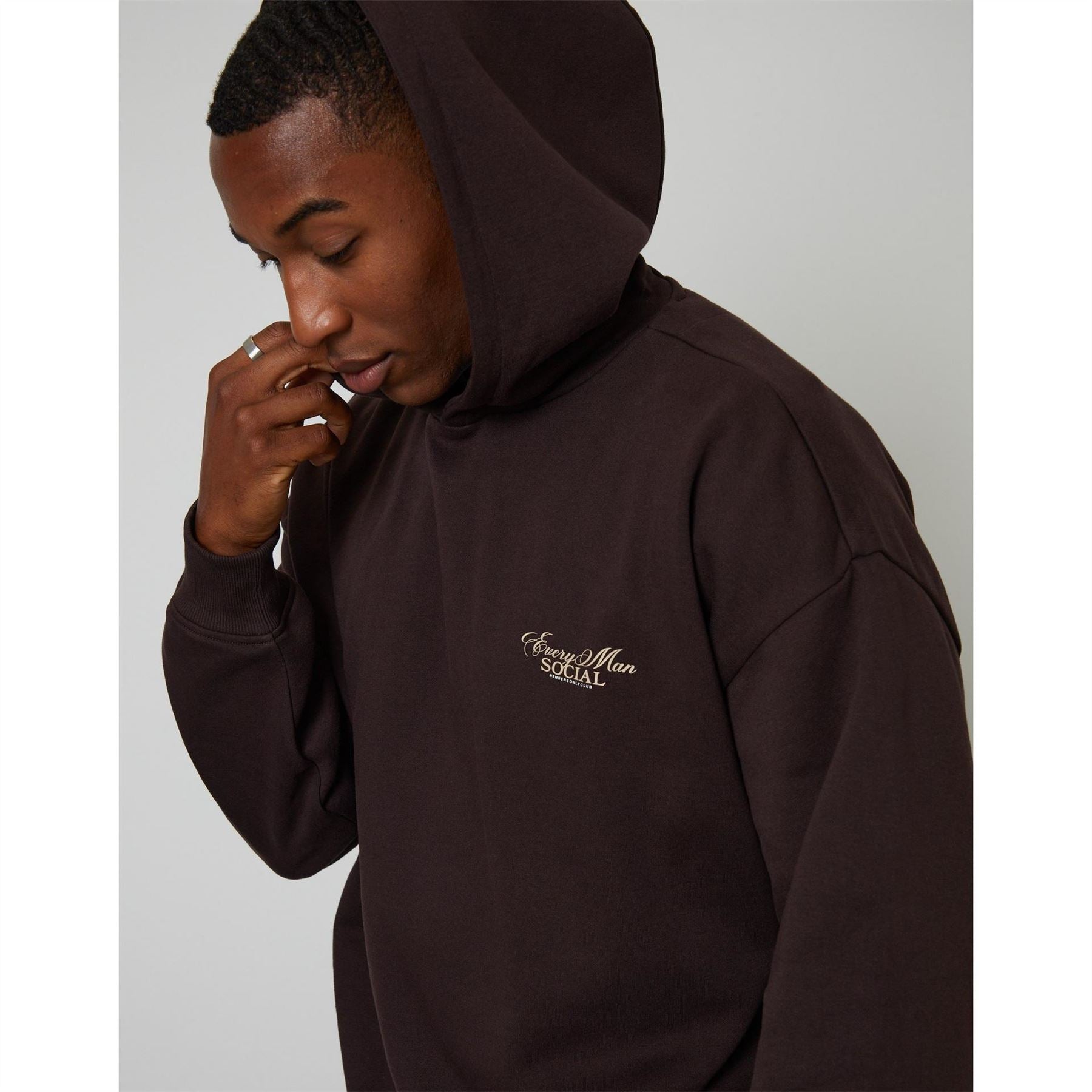 Threadbare Printed Logo Hooded Neck Long Sleeve Sweatshirt