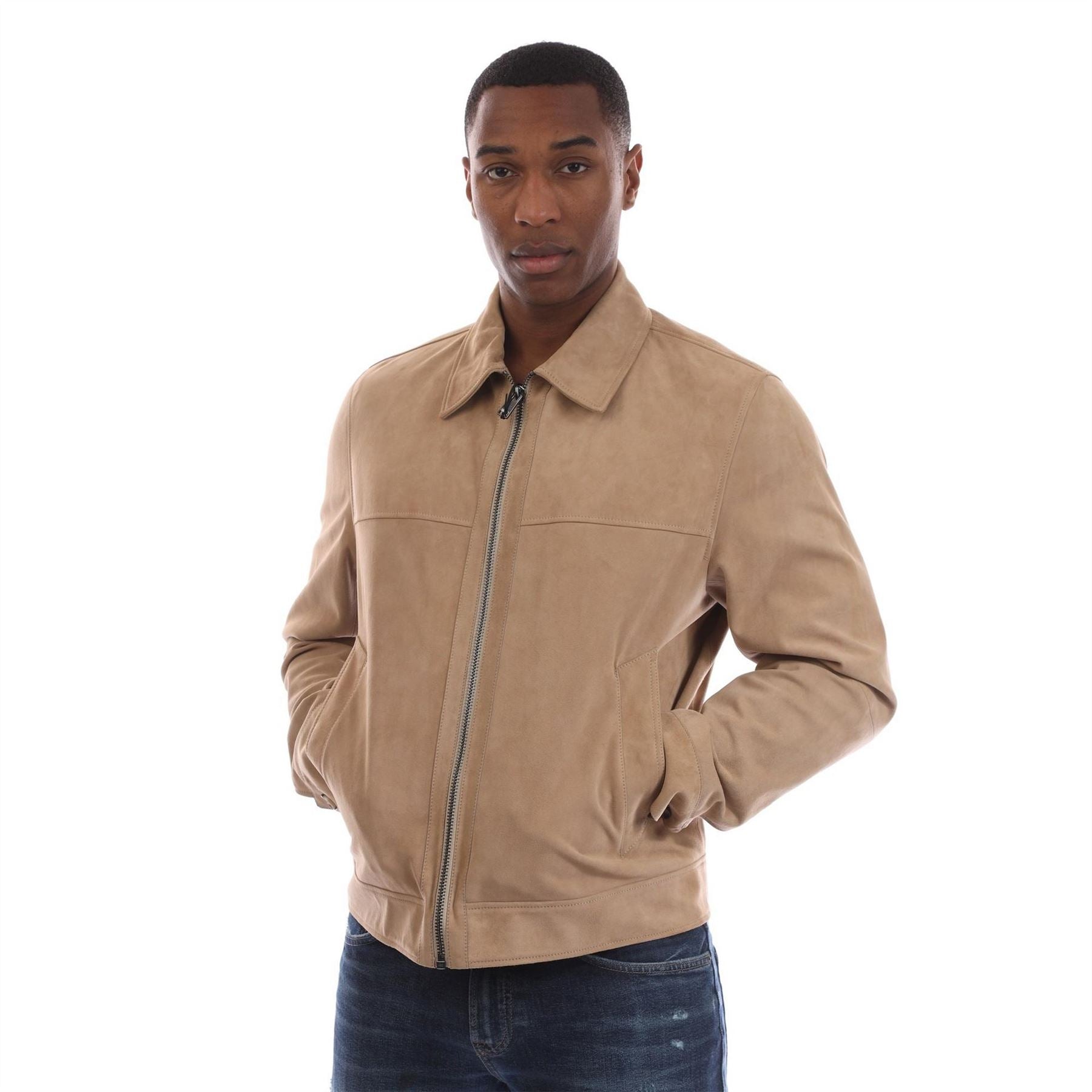 Boss Mens H Malbano5 Leather Jacket