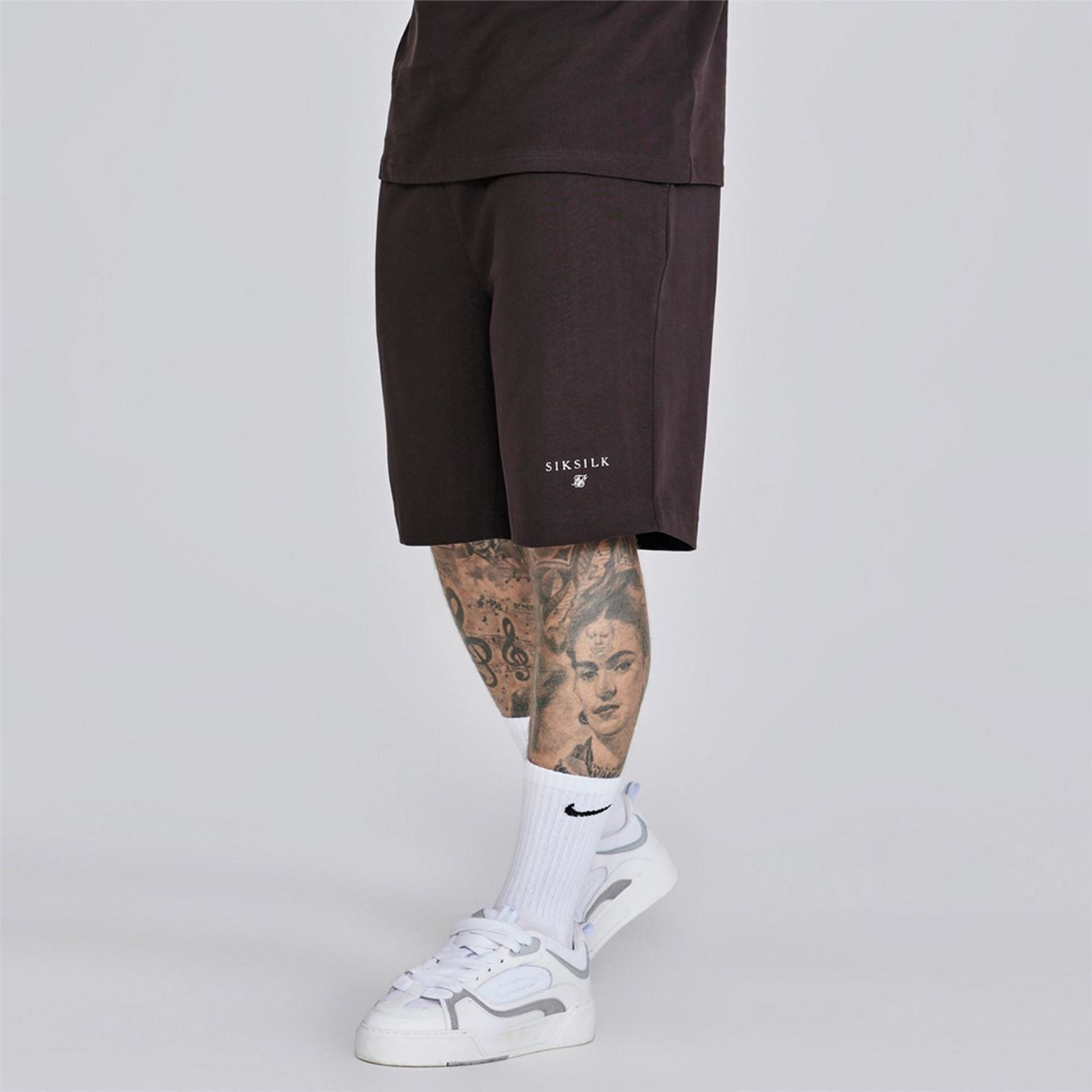 SikSilk Lettering Crew Neck Short Sleeve T-Shirt and Short Set