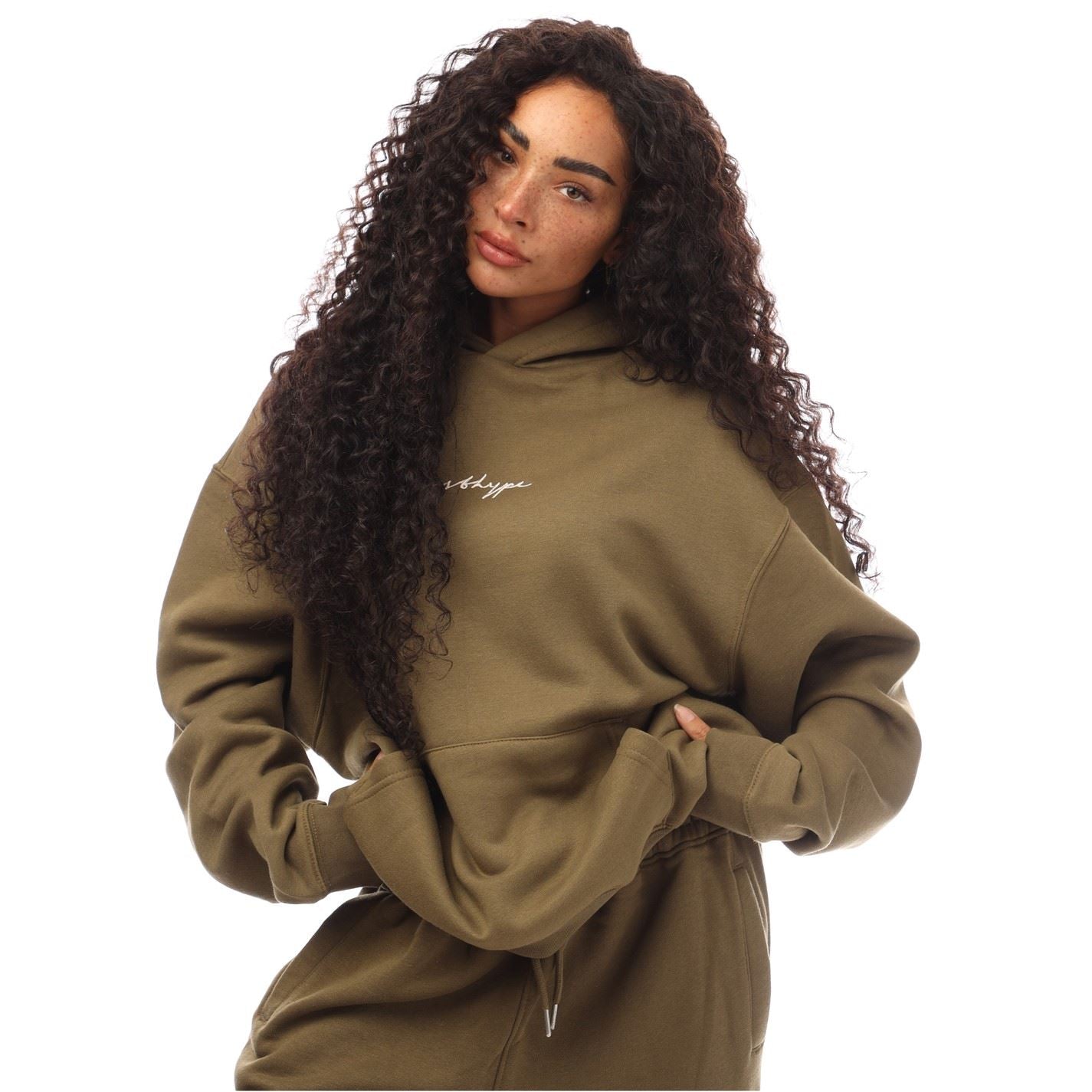 Hype Hooded Lettering Regular Fit Sweatshirt