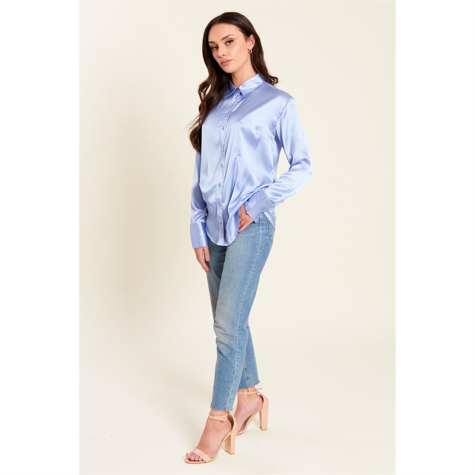 Be You Satin Long Sleeve Regular Fit Shirt