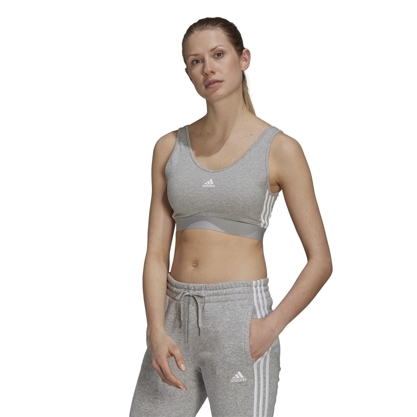 adidas 3 Stripes Crop Top With Removable Pads