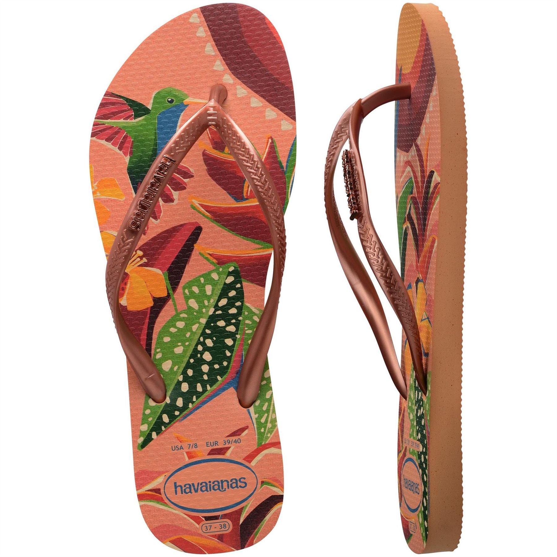 Havaianas Womens Hav. Slim Tropical Salmon 35 36 Flip Flops
