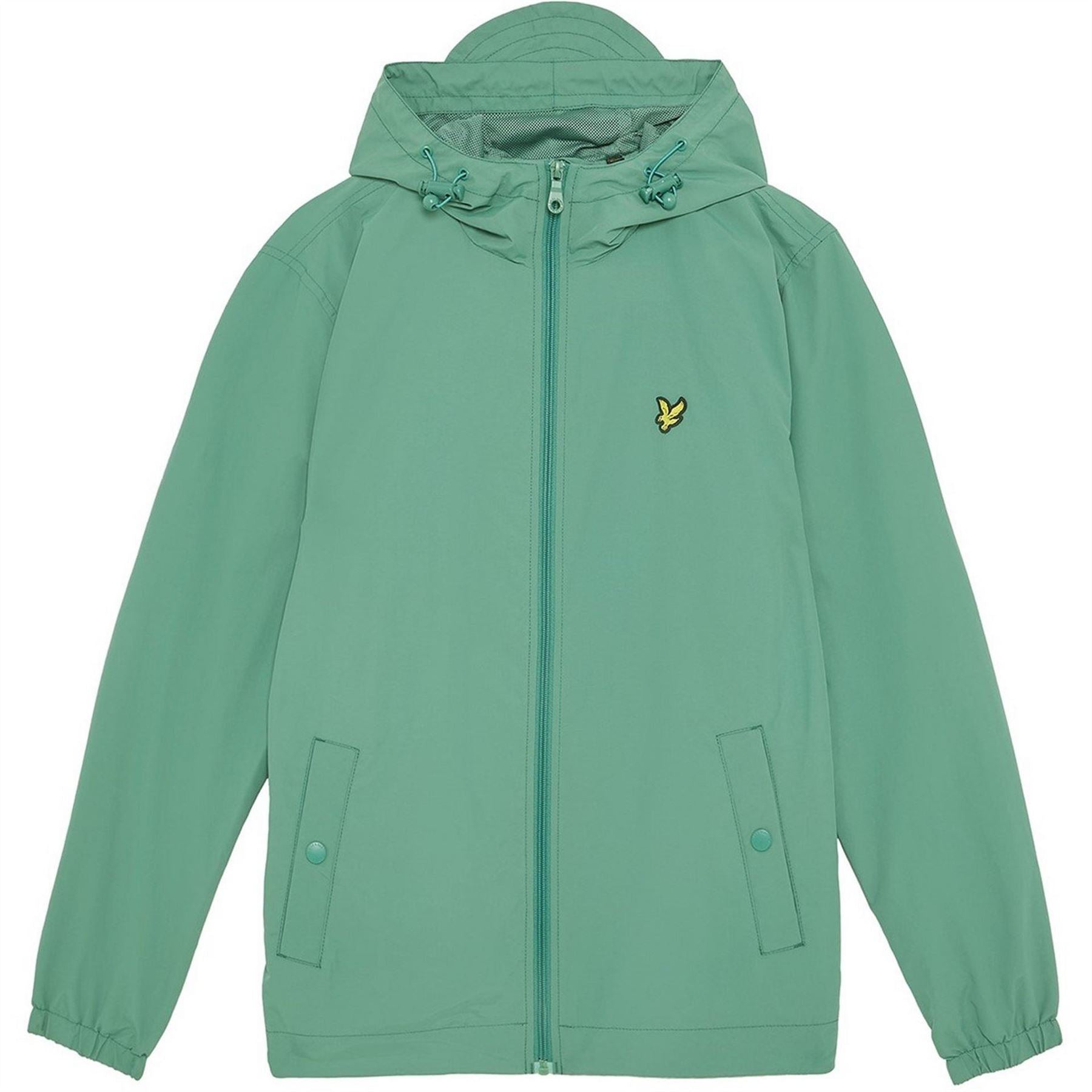 Lyle and Scott Zip Through Cotton Wind Resistant Long Sleeve Hooded Rain Anorak