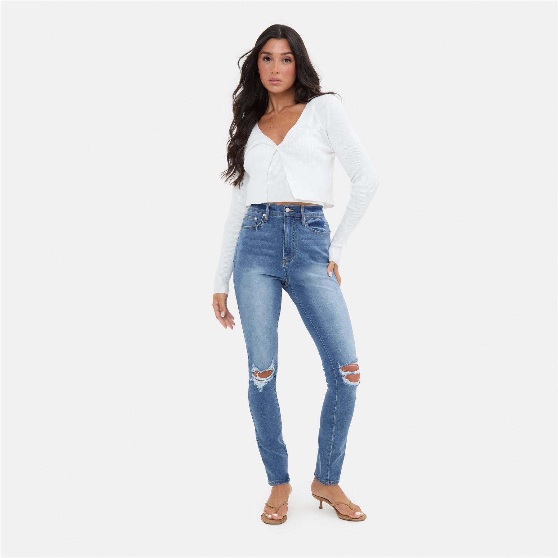 I Saw It First Waisted Skinny Rip Jean