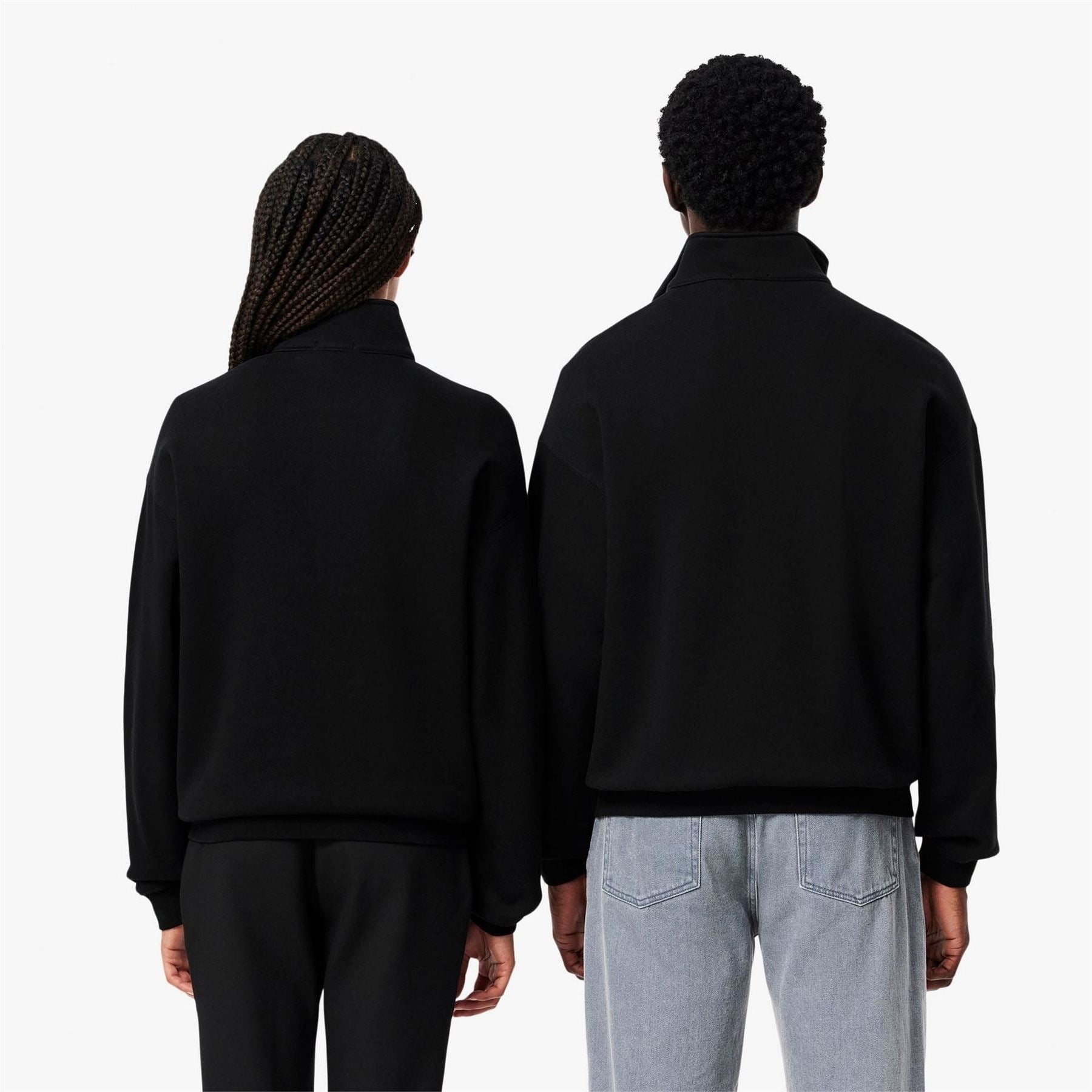 Lacoste Fit Zip Neck Badge Accent Sweatshirt