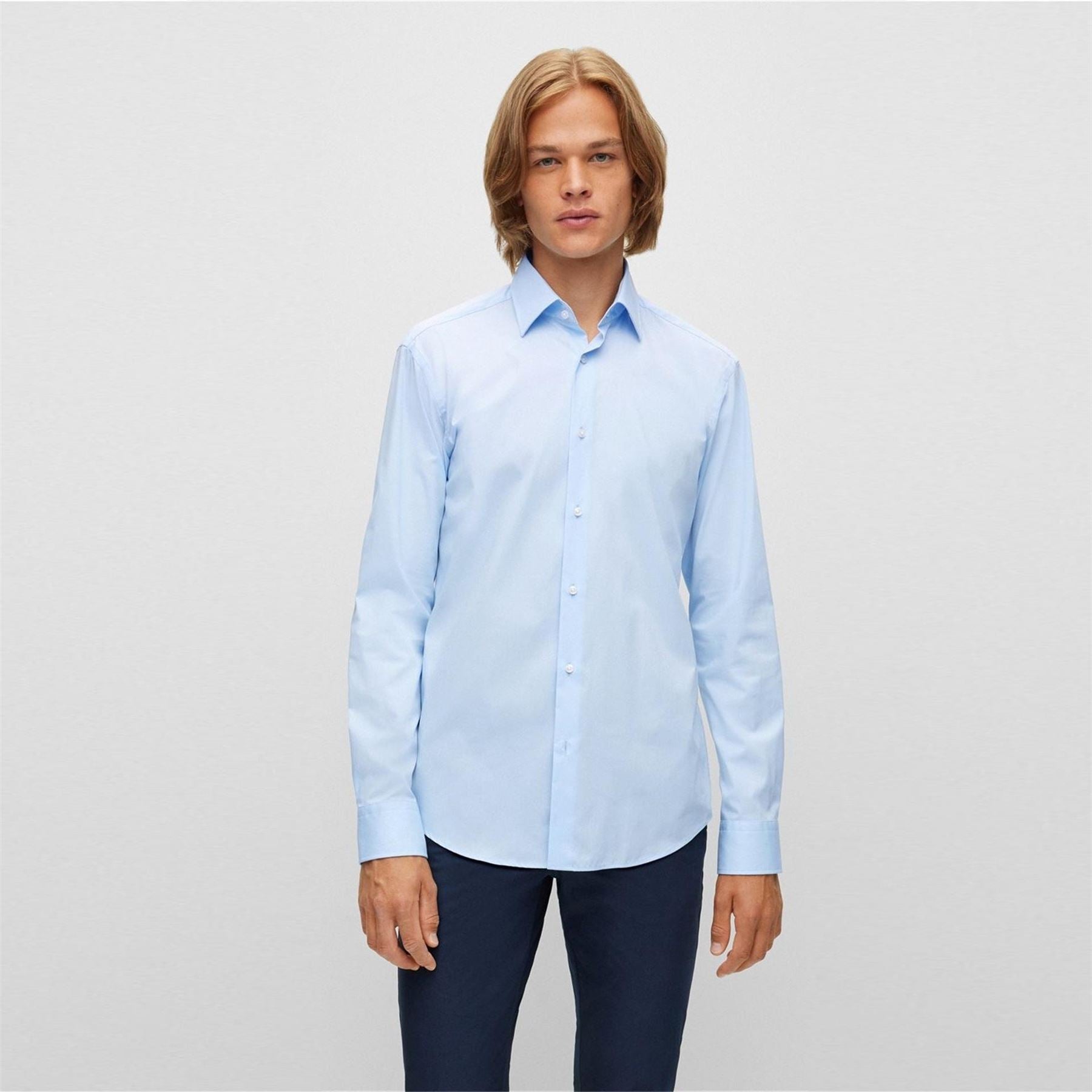 Boss Joe Collared Neck Point Collar Long Sleeve Shirt