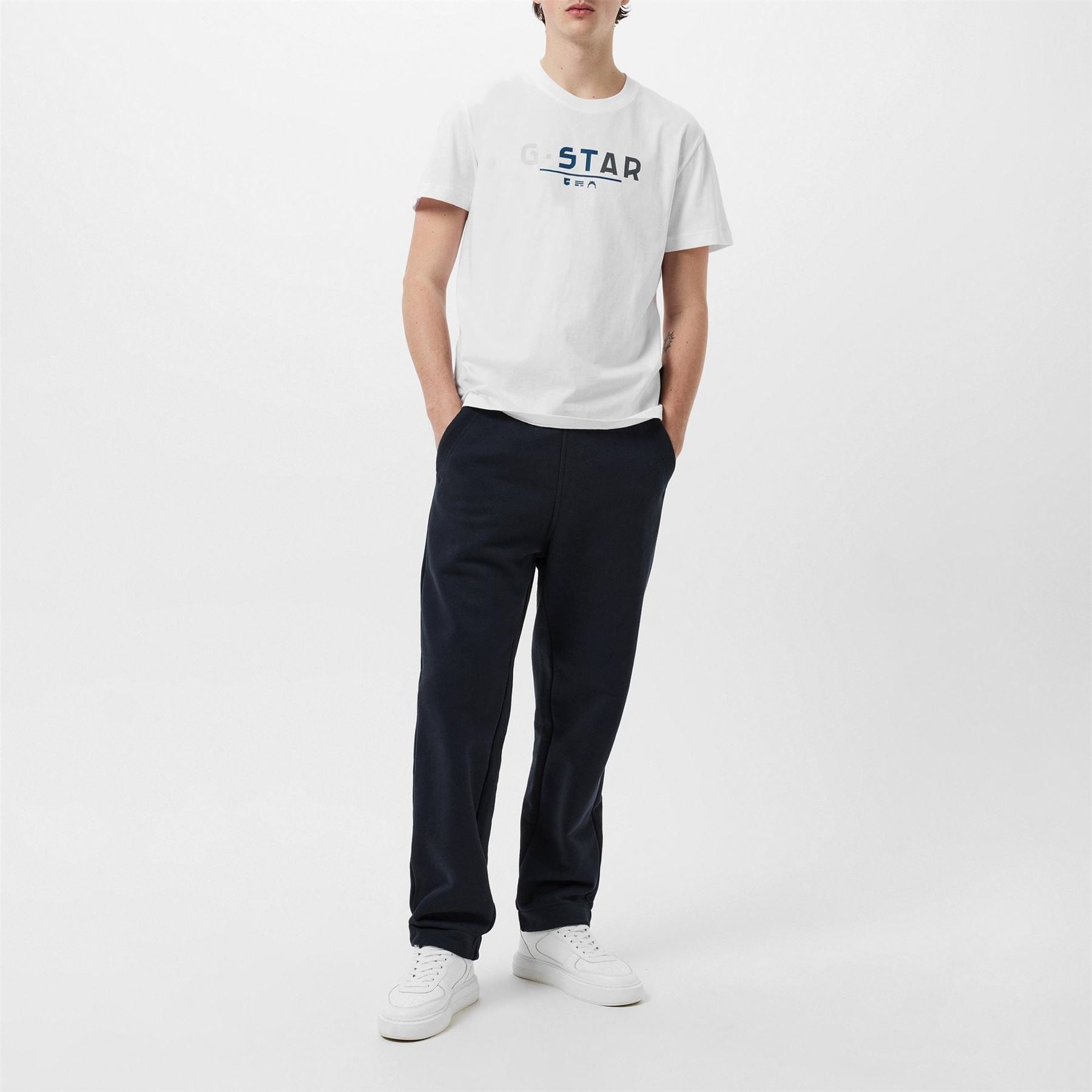 G Star Lettering Crew Neck Regular Fit T-Shirt
