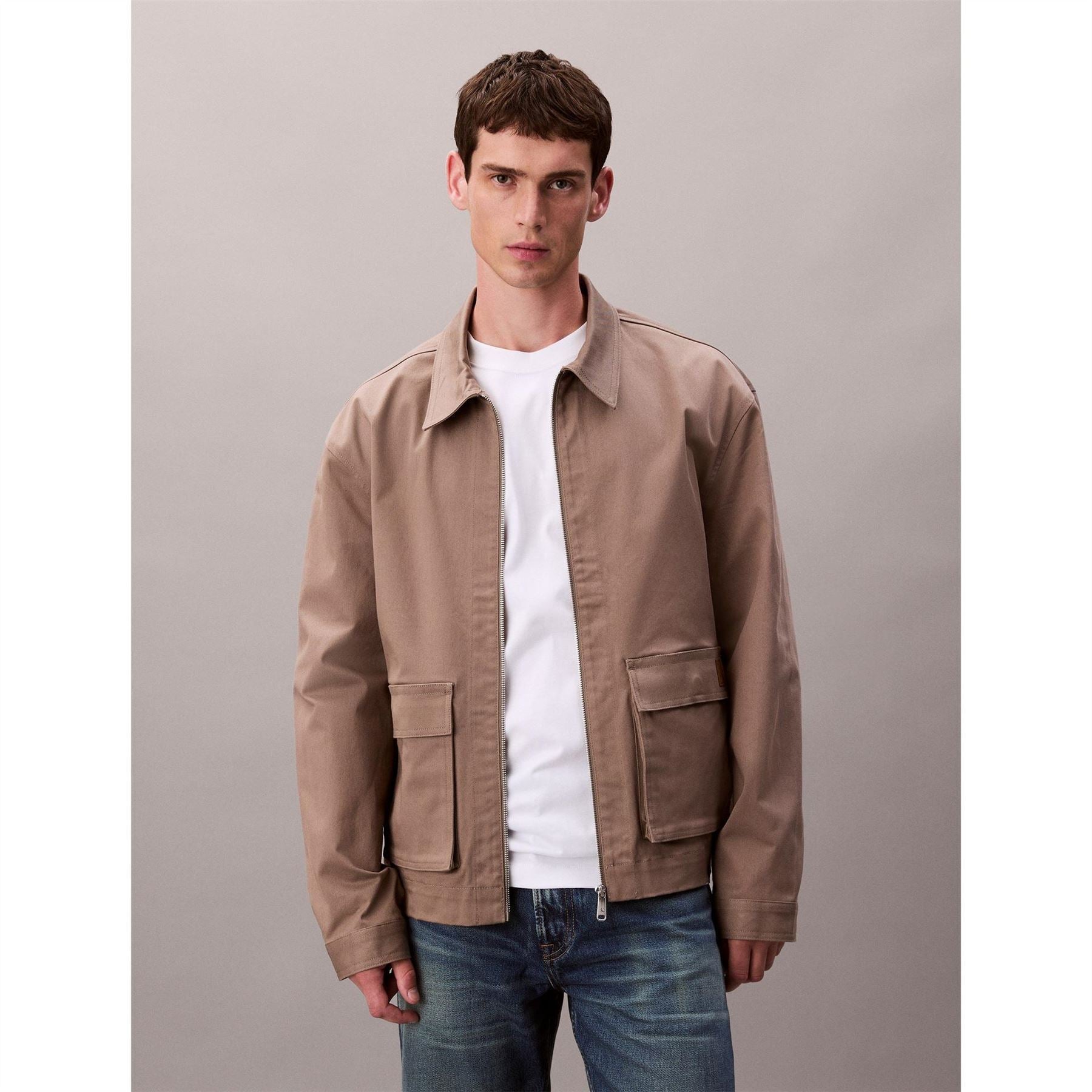 Calvin Klein Jeans Solid Patterned Cargo Jacket