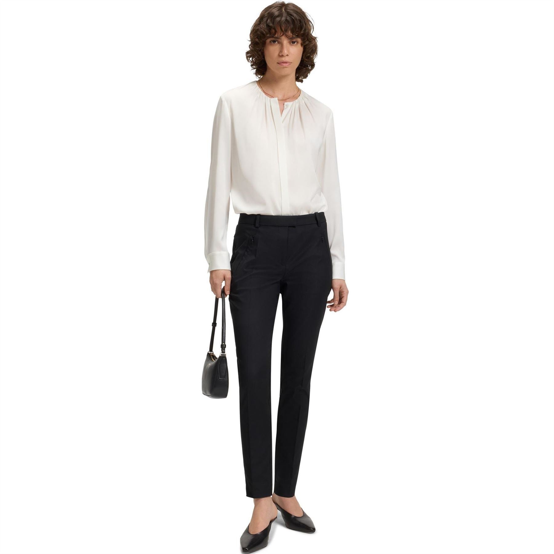 Boss Jewel Neck Long Sleeve Regular Fit Blouse