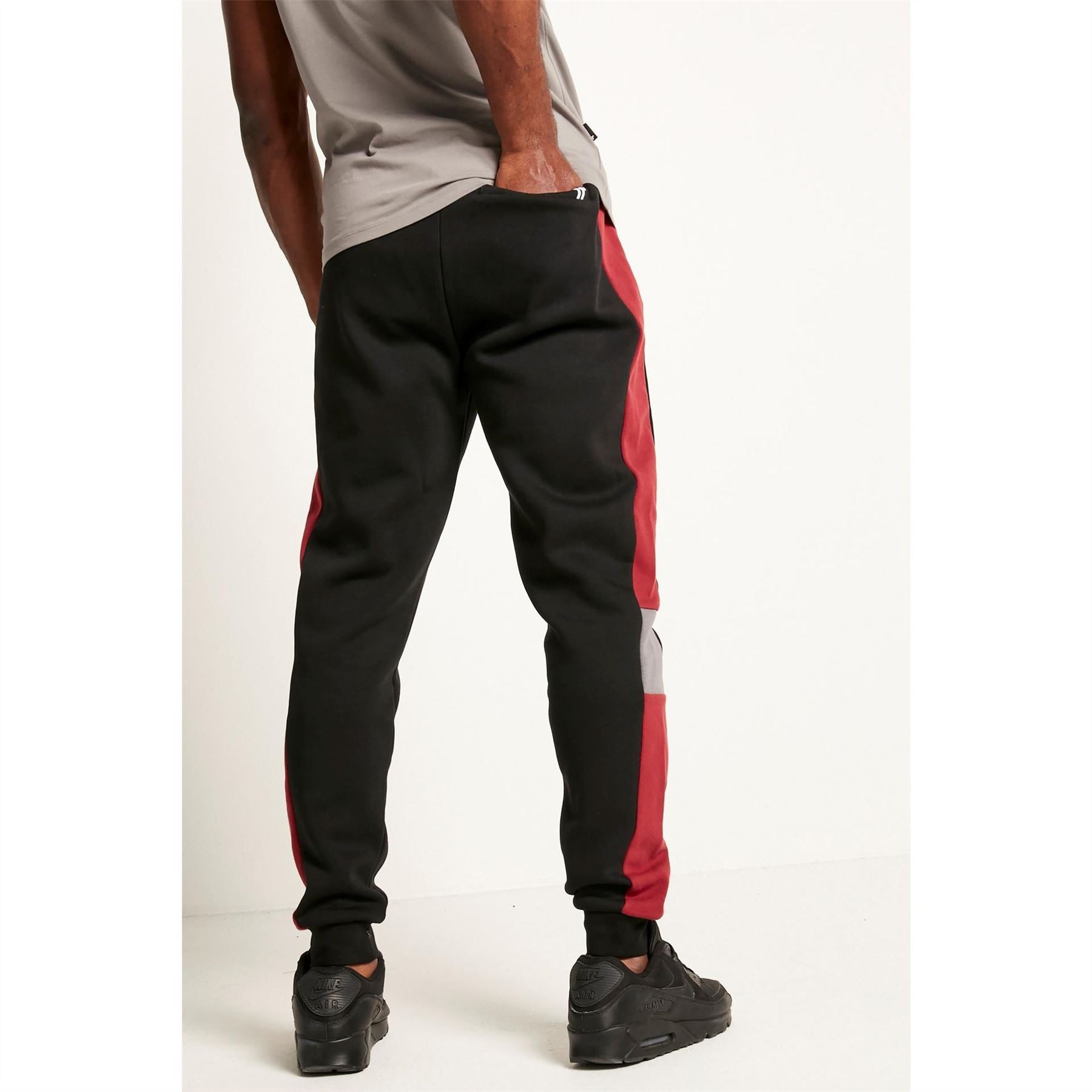 11 Degrees Cut And Sew Panelled Closed Hem Fleece Joggers