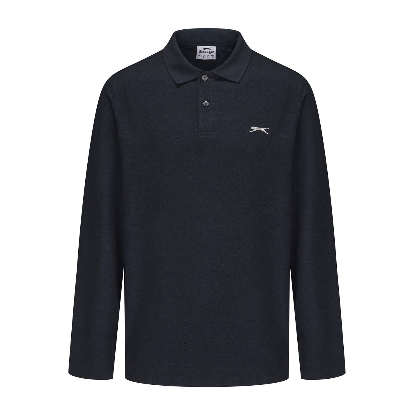 Slazenger Mens Long Sleeve Plain Polo