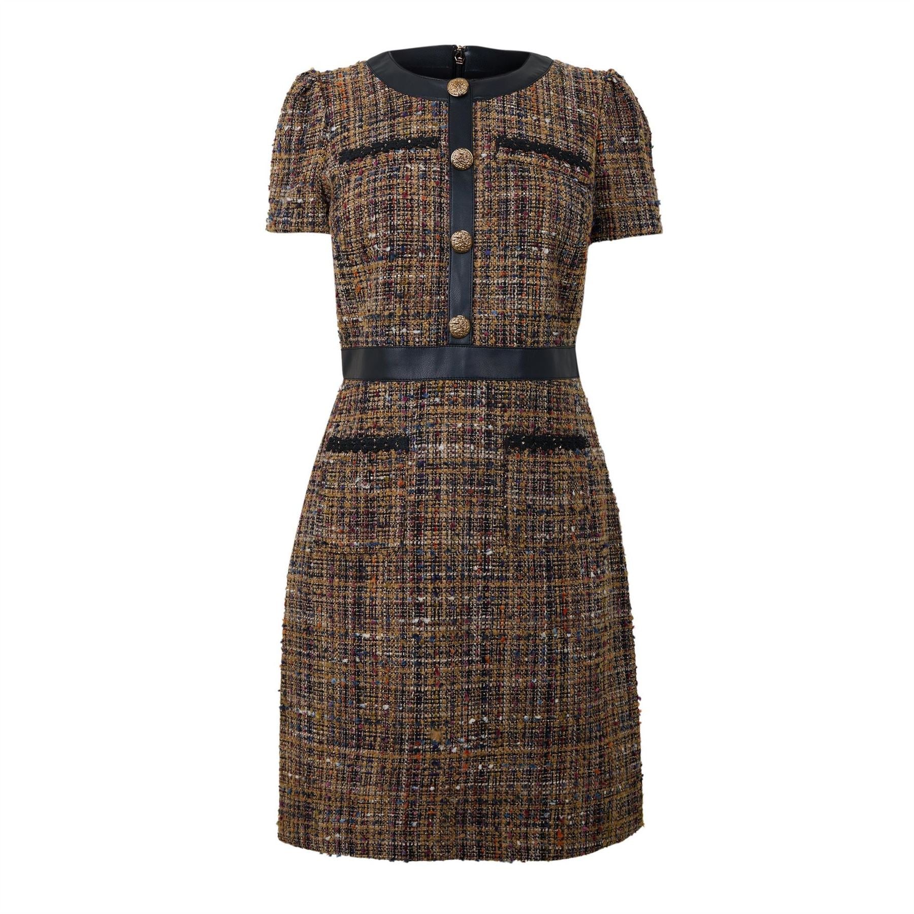 Karl Lagerfeld Blaz Crew Neck Short Sleeve Mini Shift Dress
