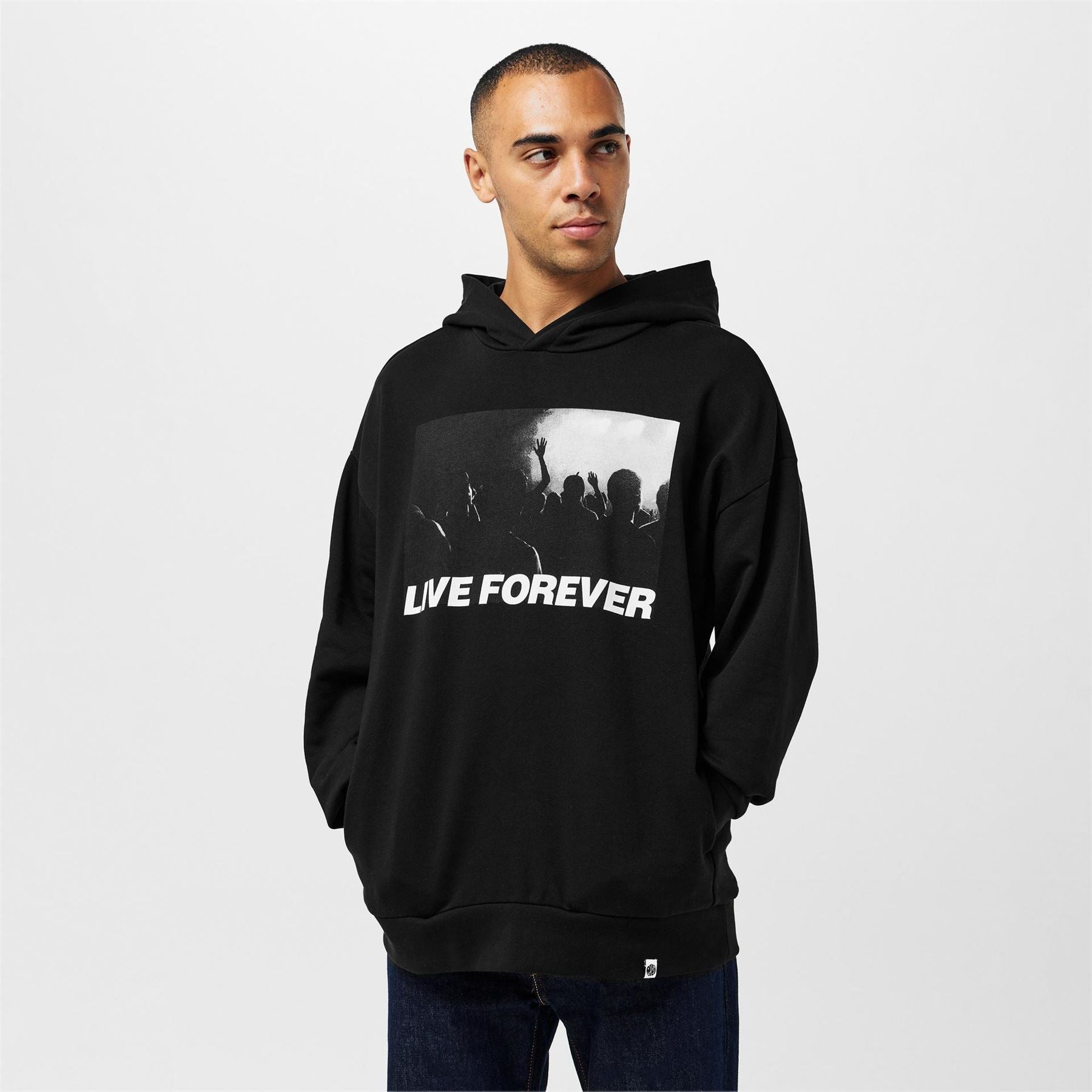 Pretty Green Porsche Live Forever Lettering Graphic Drop Shoulder Sweatshirt