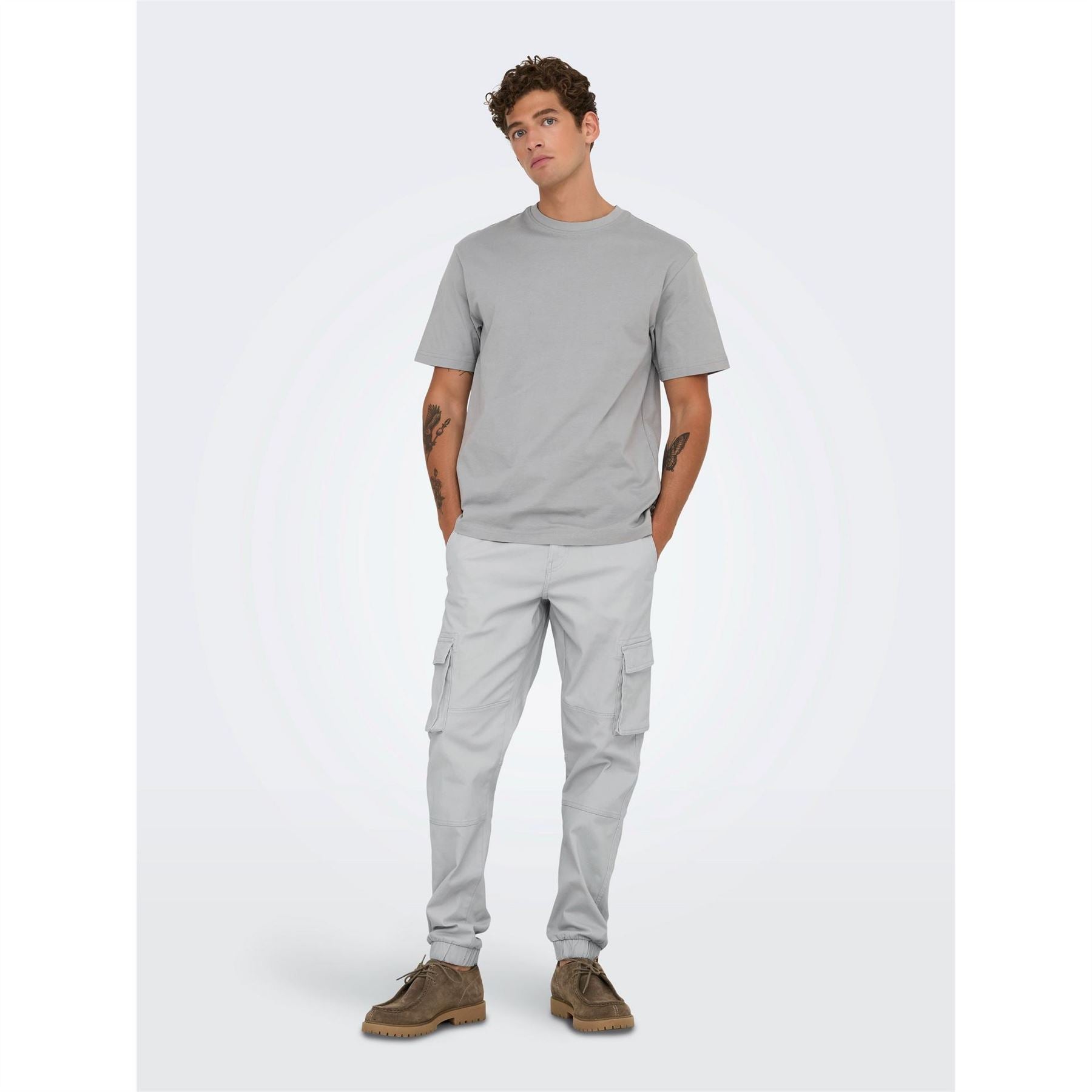 Only Solid Patterned Straight Cargo Pants