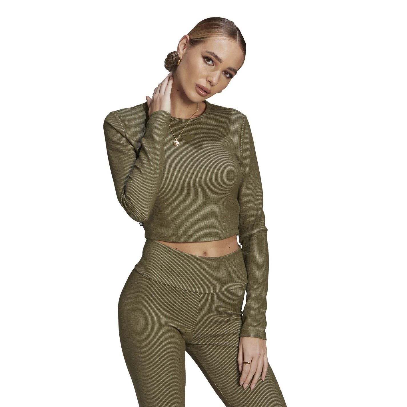 adidas Originals Cropped Long Sleeve Slim Fit Sweater