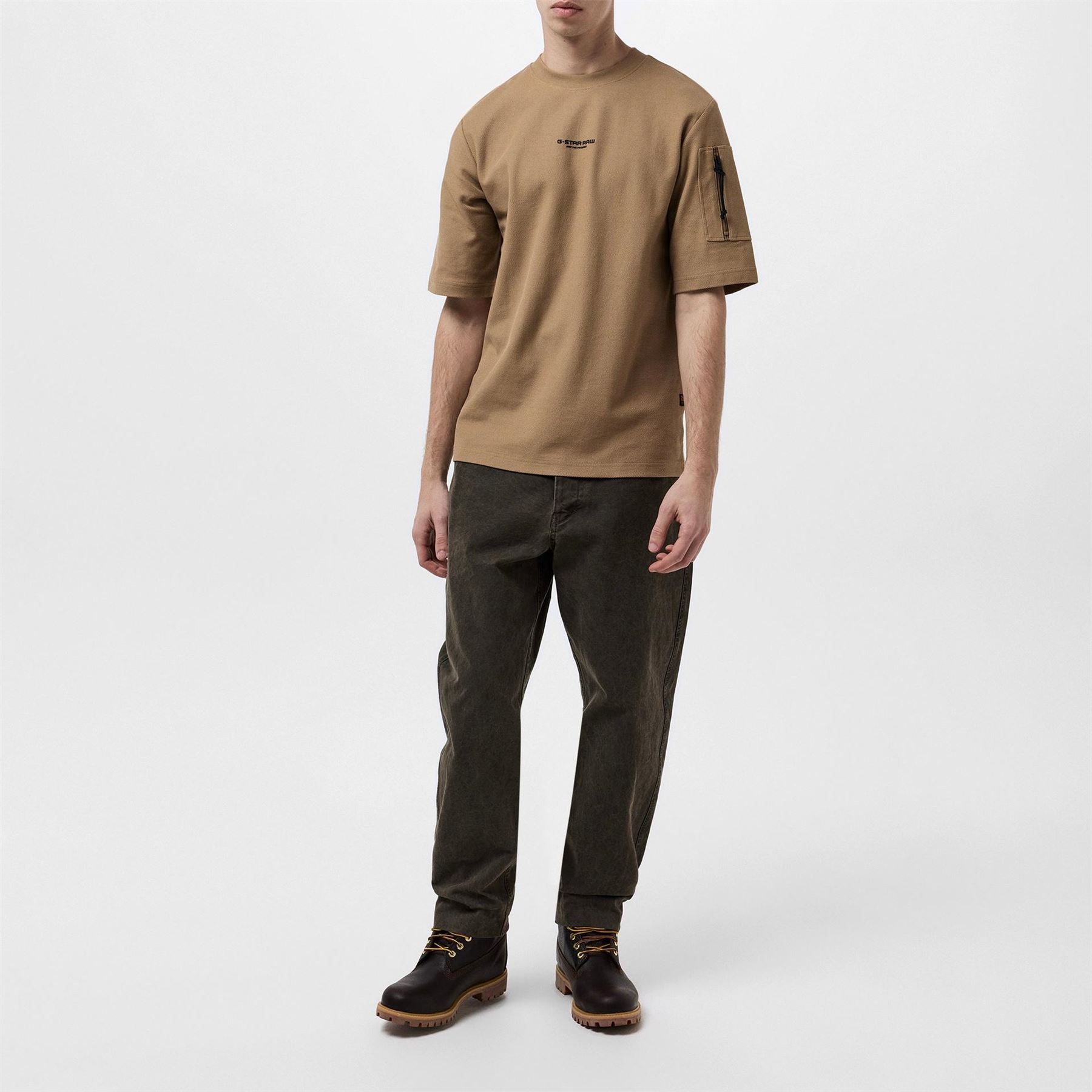 G Star Regular Fit Lettering Crew Neck T-Shirt
