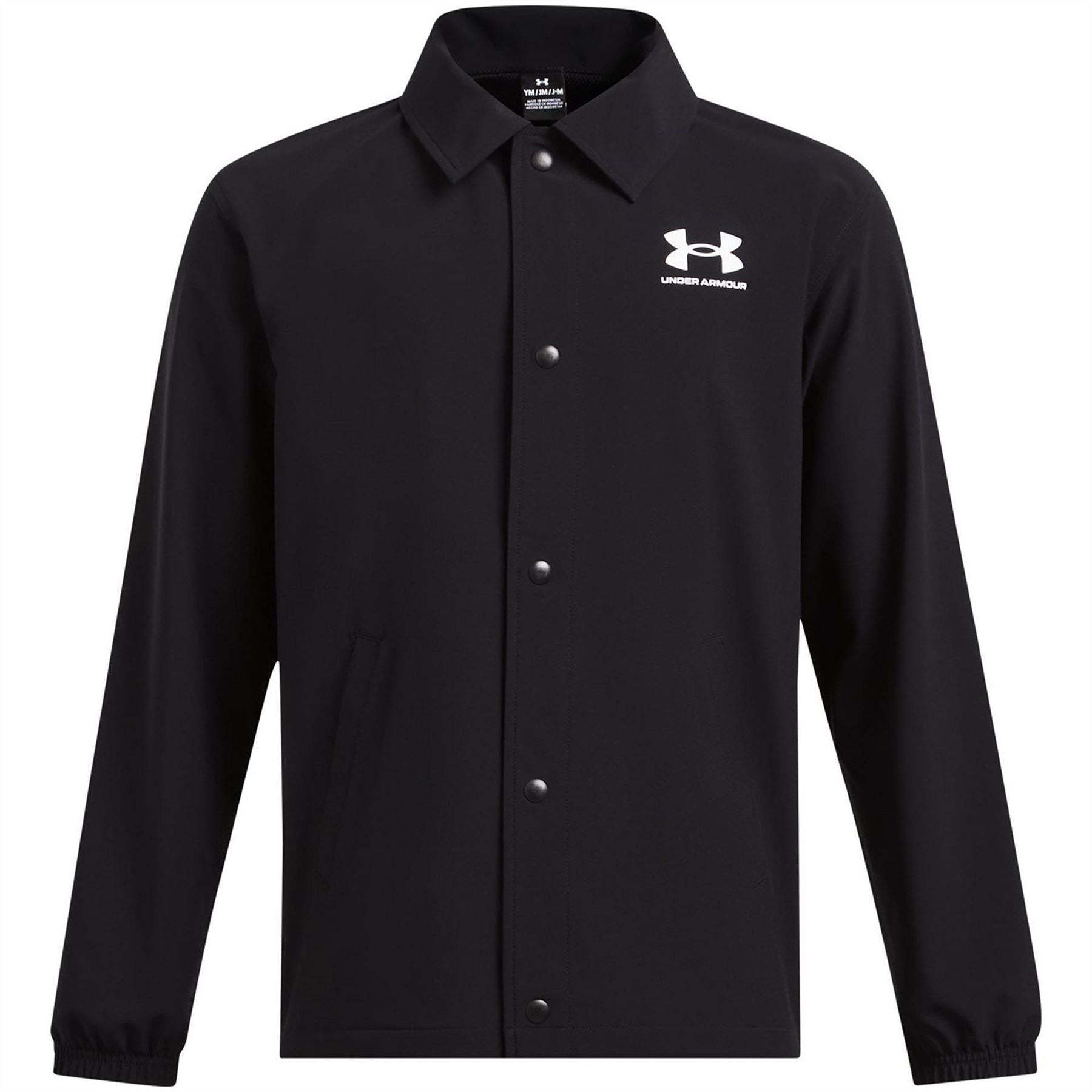 Under Armour Coach Solid Patterned Snap Button Shirt Collared Jacket