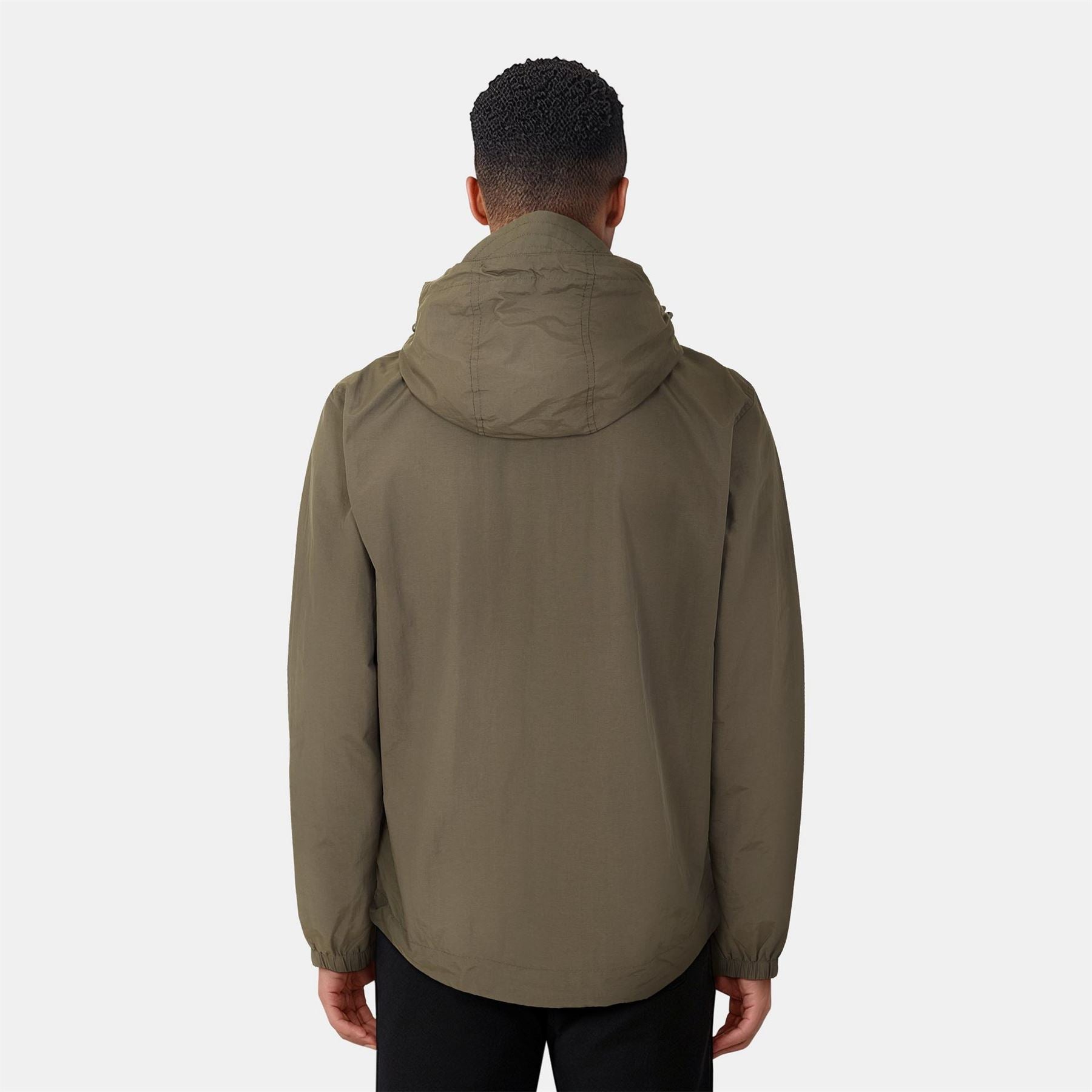 Lyle and Scott Zip Through Cotton Wind Resistant Long Sleeve Hooded Rain Anorak