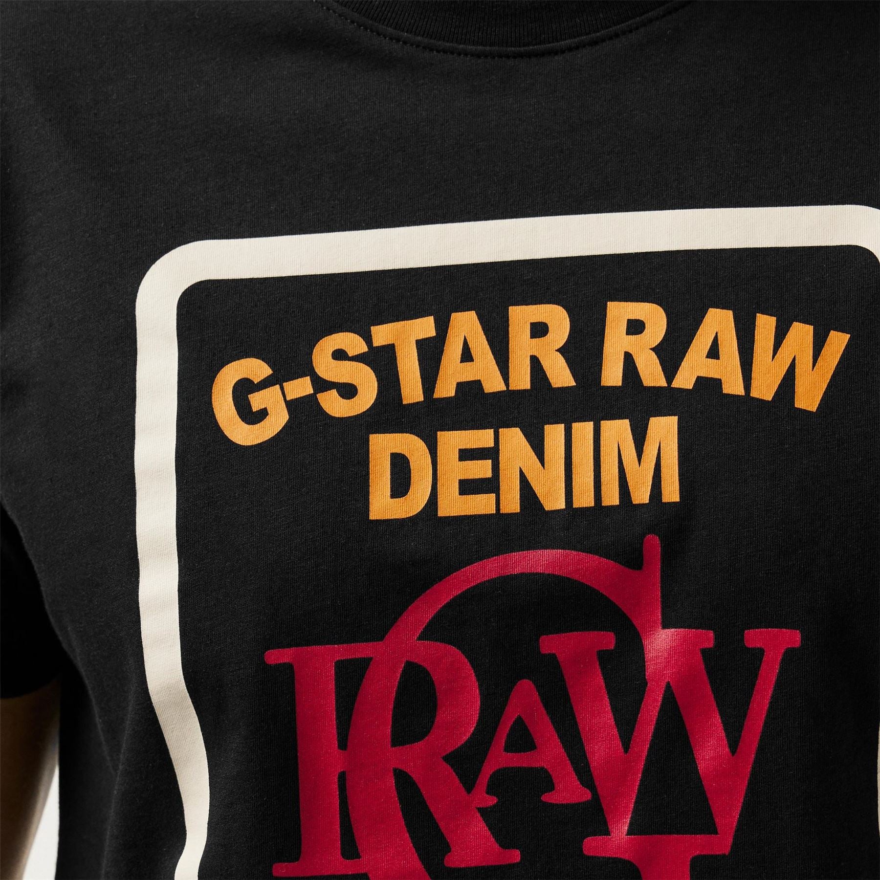 G Star Regular Fit Lettering Crew Neck T-Shirt