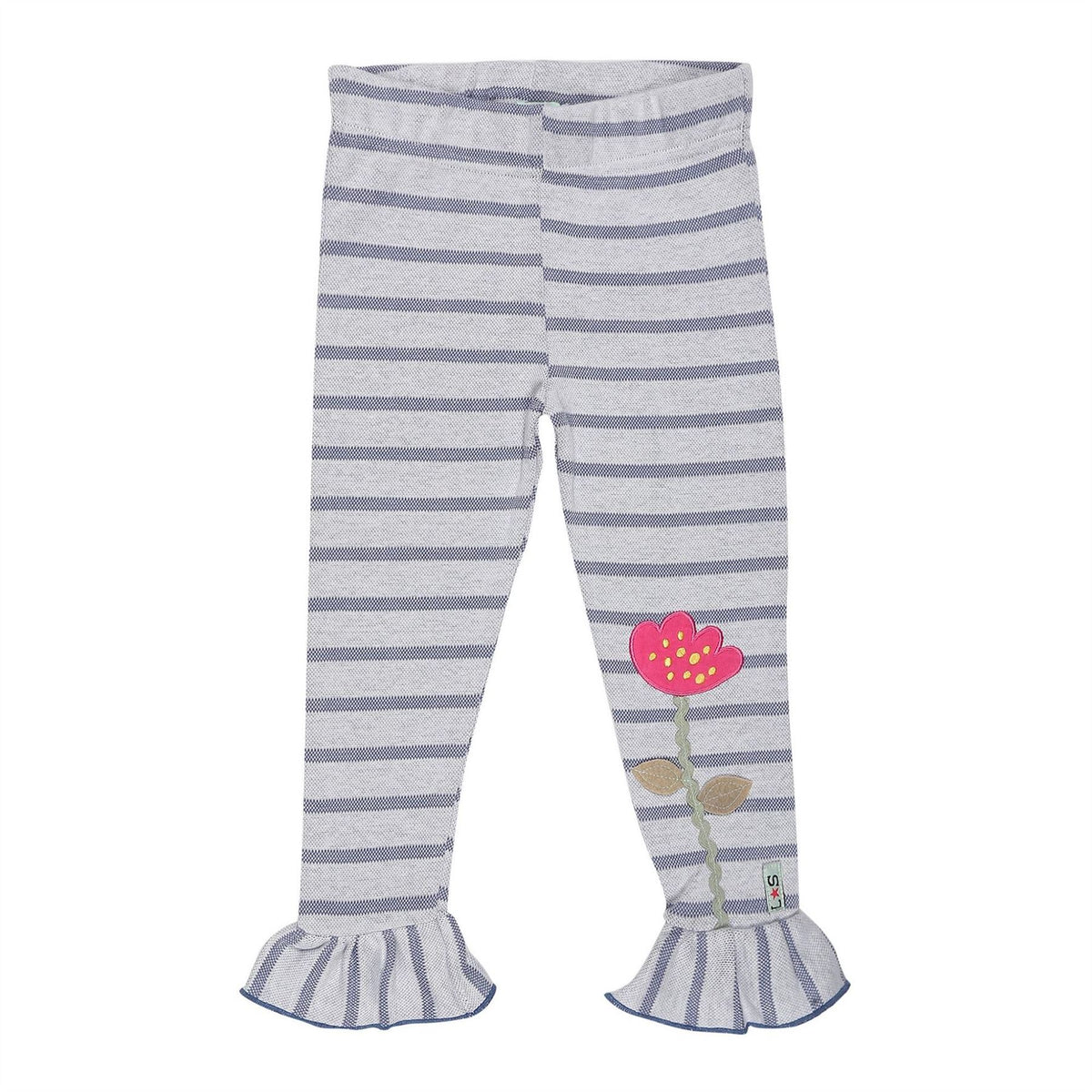 Lilly and Sid Textured Floral Embroidered Stripe Shapewear Leggings