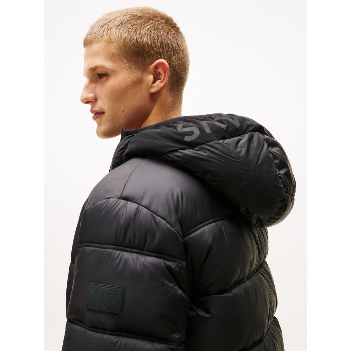 Tommy Jeans Logo Hooded Full Zip Short Puffer Jacket