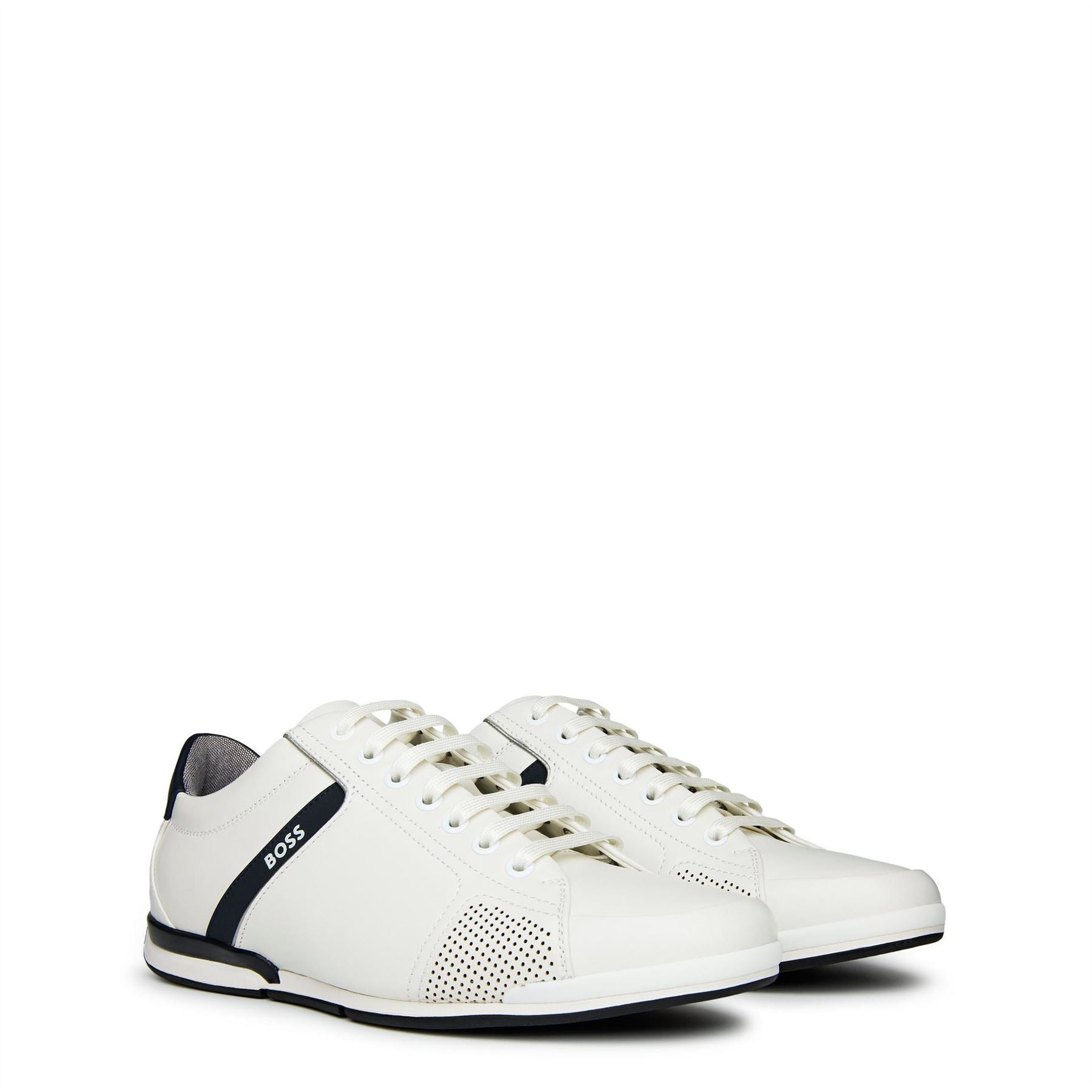 Boss Saturn Smooth Low Top Premium Leather Trainers