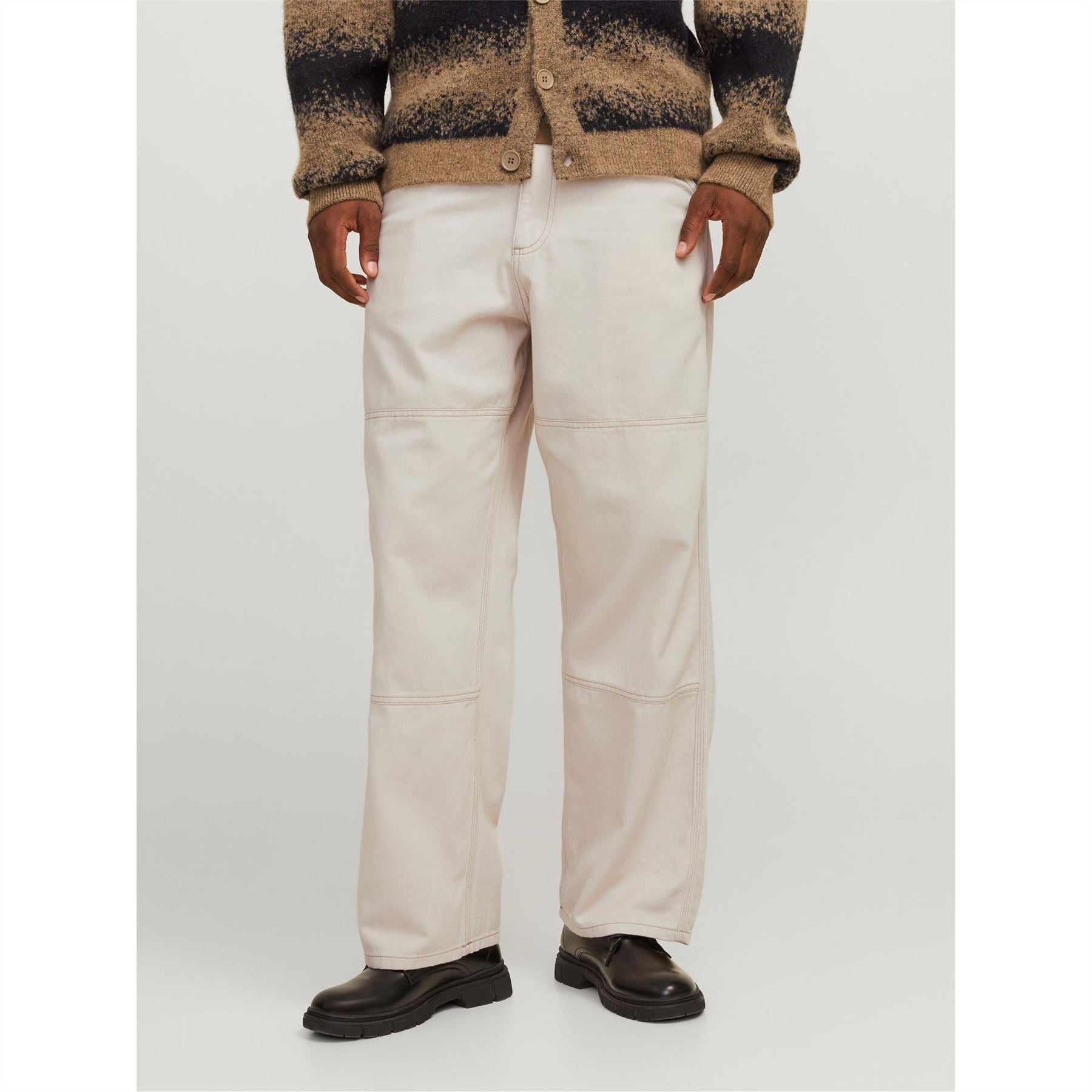 Jack and Jones Owen Solid Patterned Wide Leg Cargo Pants